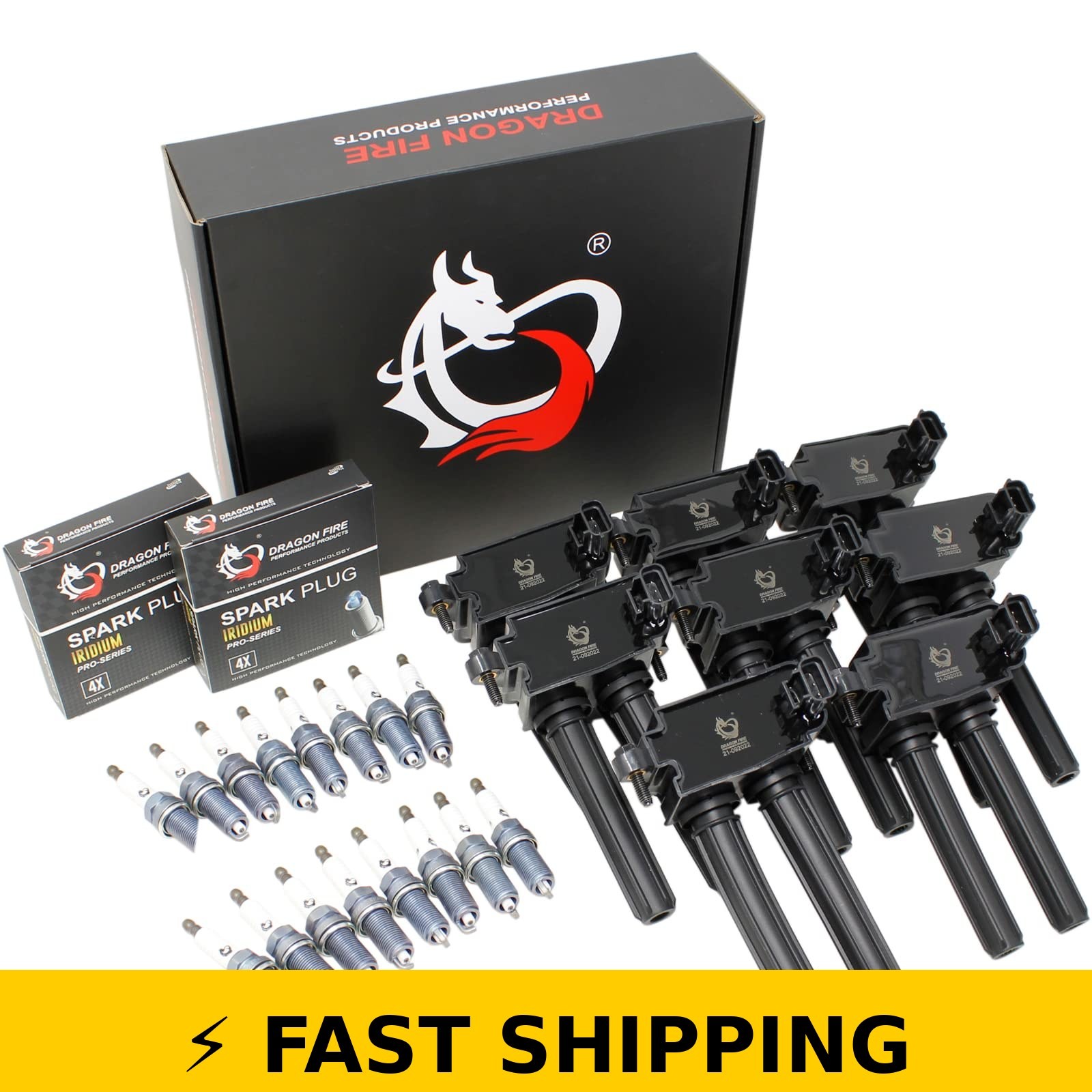 AIP Electronics Dragon FIRE Ignition Coils & Spark Plugs Fit 08-19 Dodge