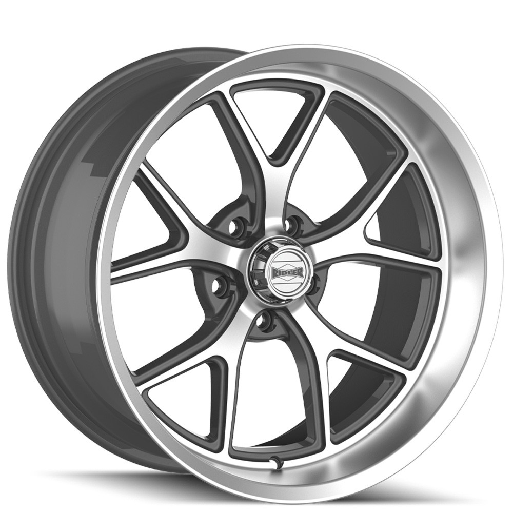 20x8.5/20x10 Ridler Wheels 661 Gloss Grey Diamond Cut Face and Lip Rims (4pcs)