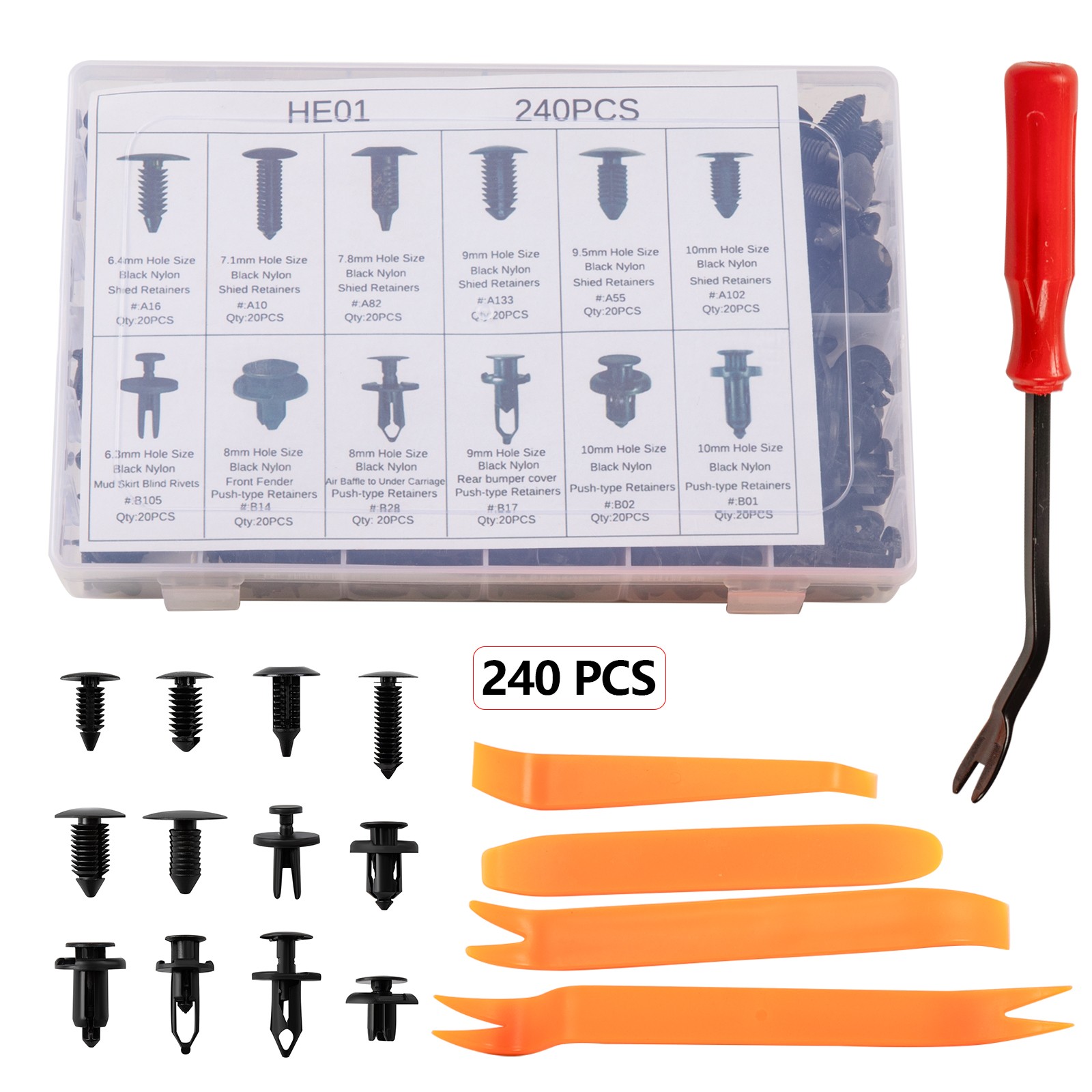 240Pcs Clips De Retenedor De Parachoques Remaches De Plastico For Ford Escape