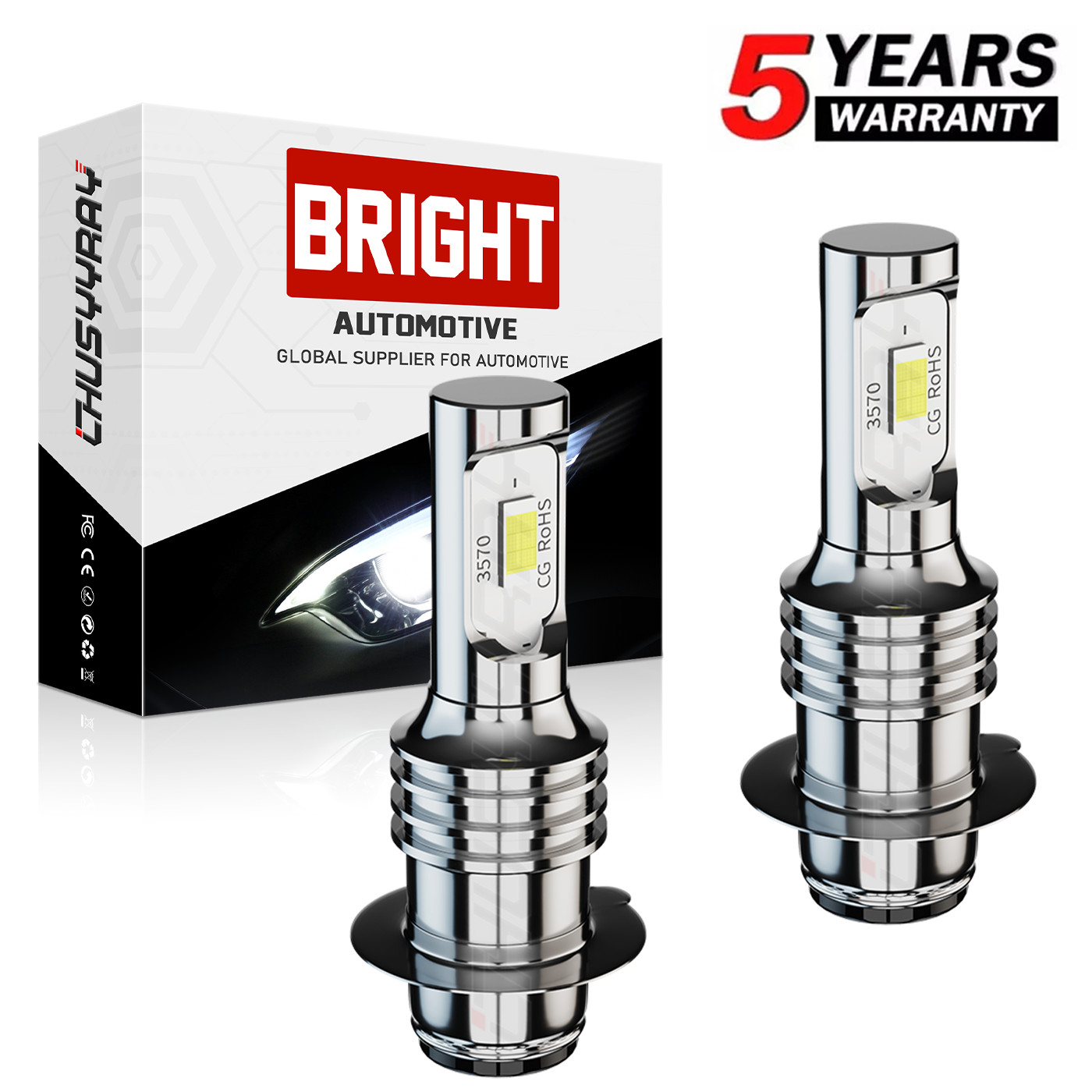 Flosser Incandescent P15s-25-1 25W 1151 Headlight Bulbs Replacement Scooter...