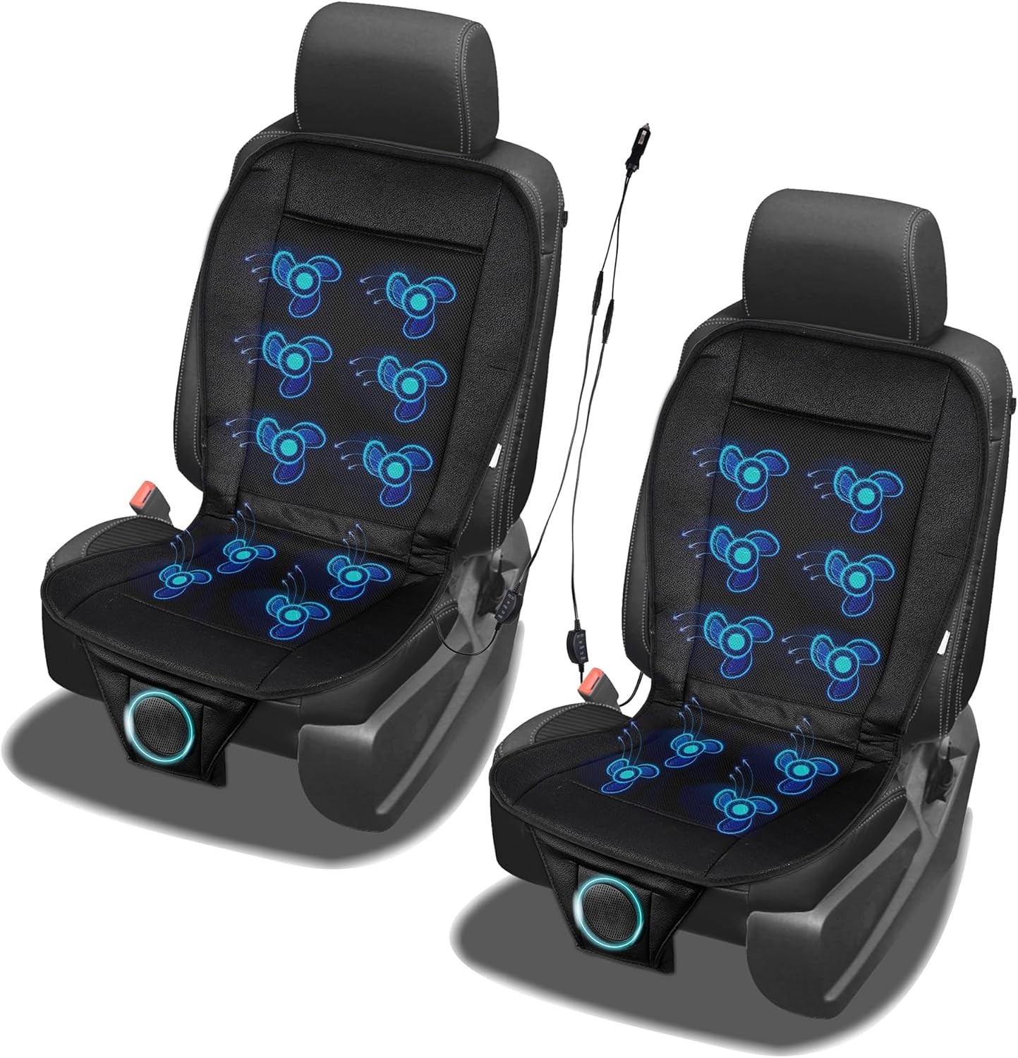 12V Cooling Car Seat Cover- 2 Pack  Car Seat Cooling Pad Adjustable Temperature