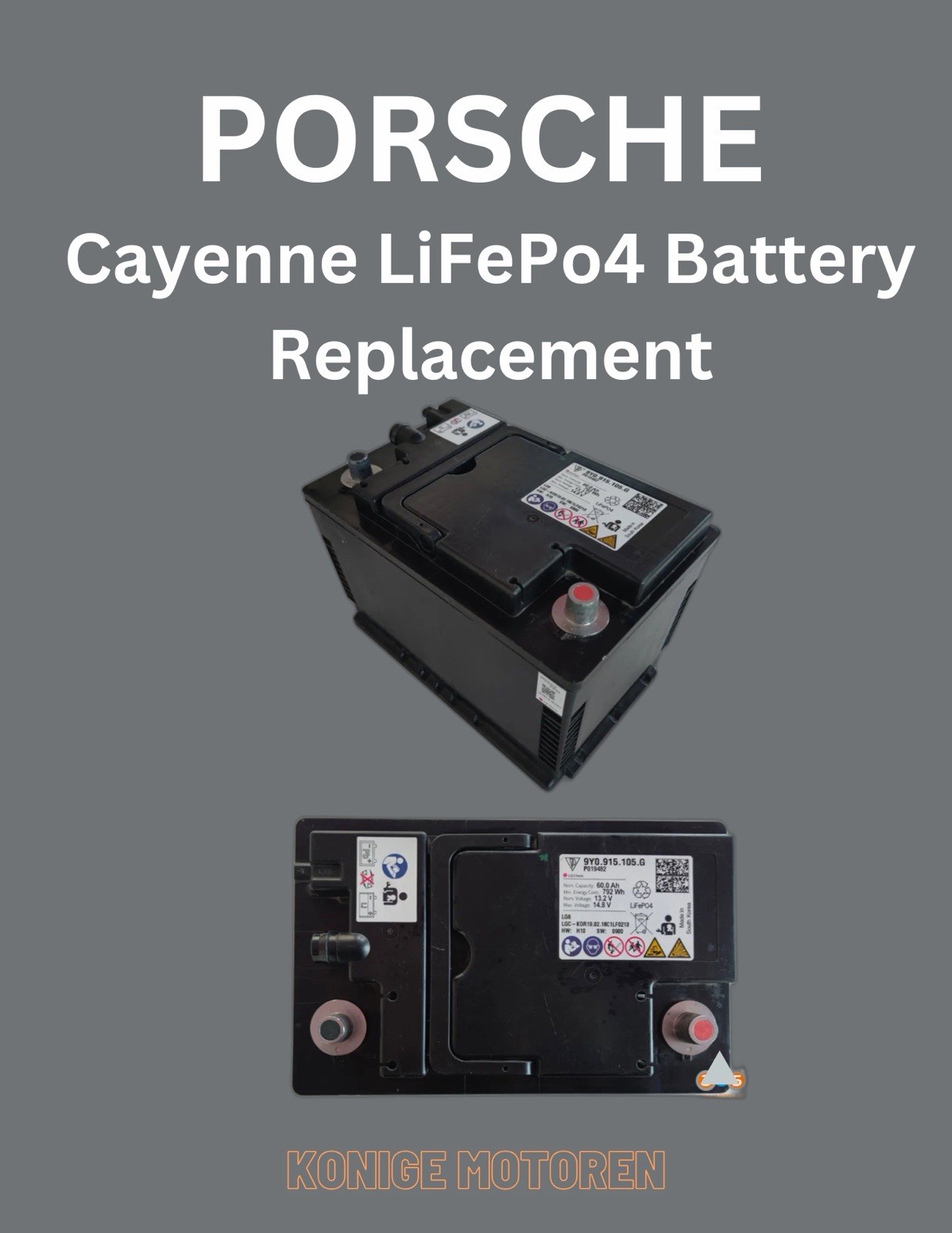 Porsche Cayenne 911 OEM LiFePO4 Lithium Battery 2019-2023 READY TO INSTALL