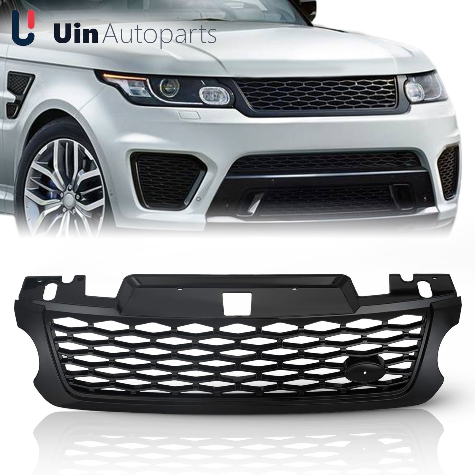 Front Grille SVR Style For 2014-2017 Land Rover Range Rover Sport Gloss Black