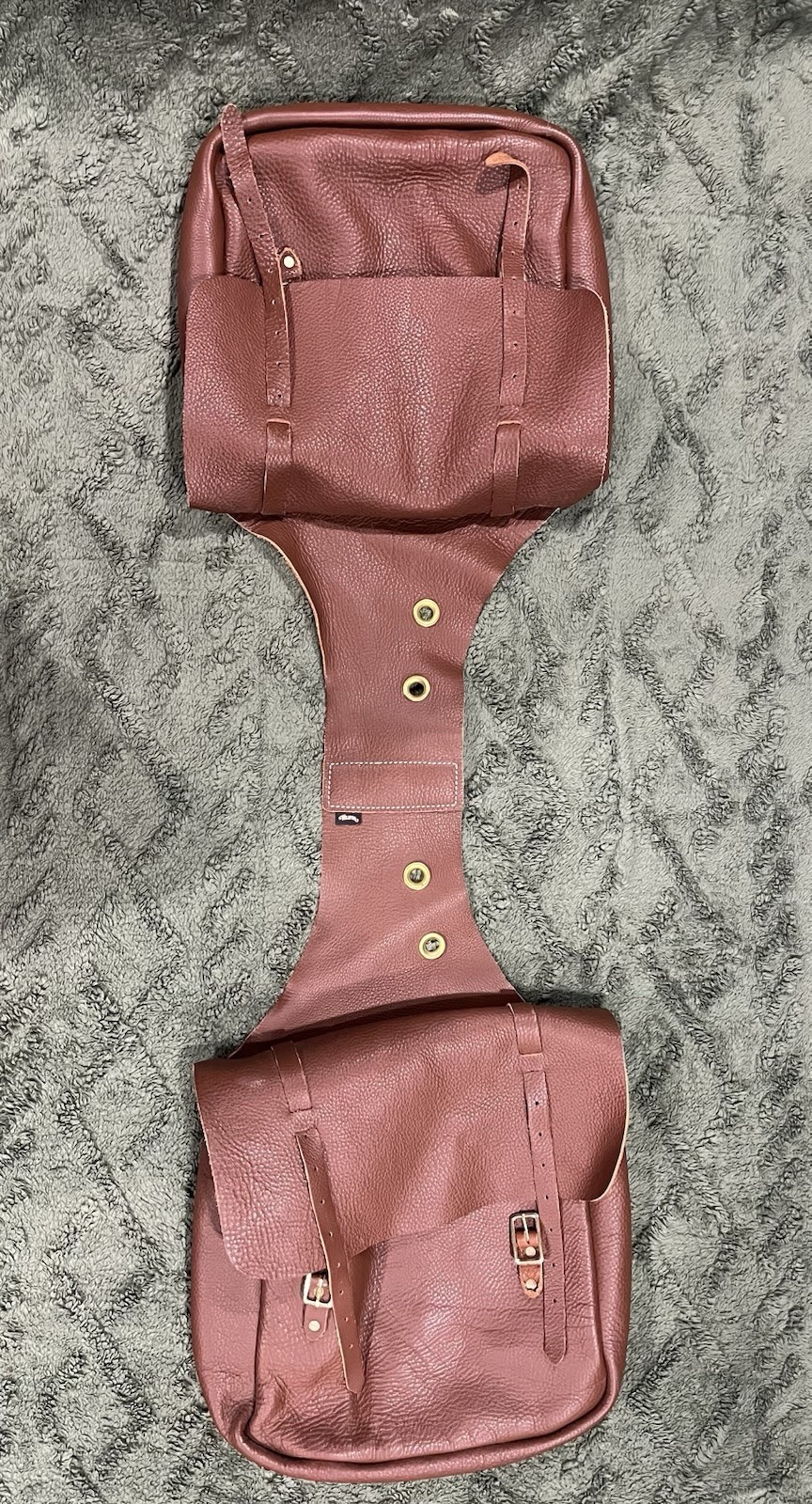 Vintage Leather Saddle, Bags, Brown, Distressed, Dual Bag