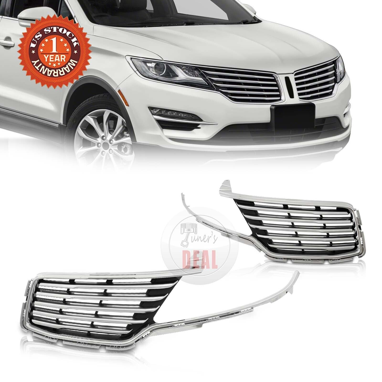 Front Upper Grille Grill Left+Right Side Mesh For 2015-2018 Lincoln MKC
