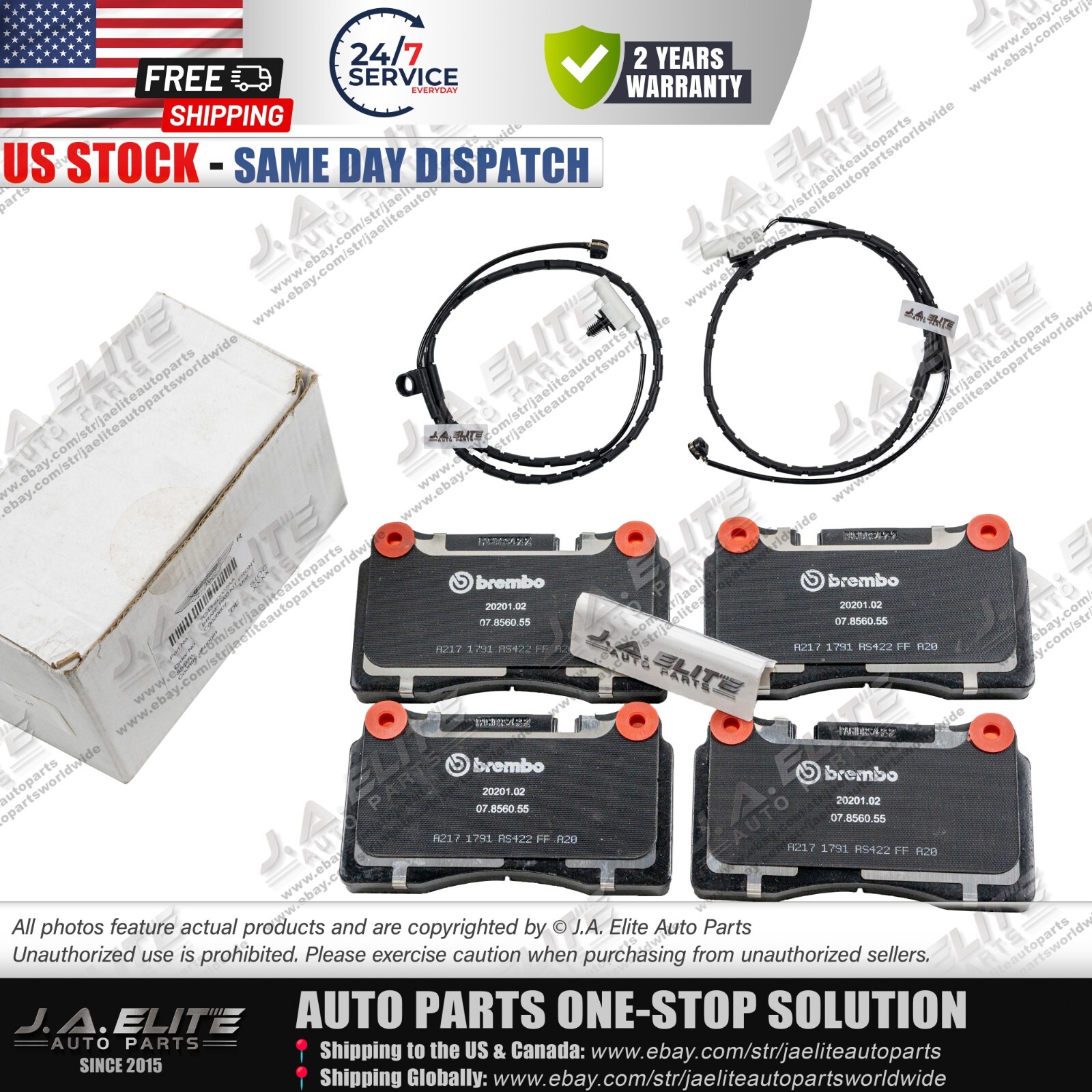 Genuine Front Brake Pad Kit fit Aston Martin BD9 & V8-Vantage, 7G43-2D007-AA