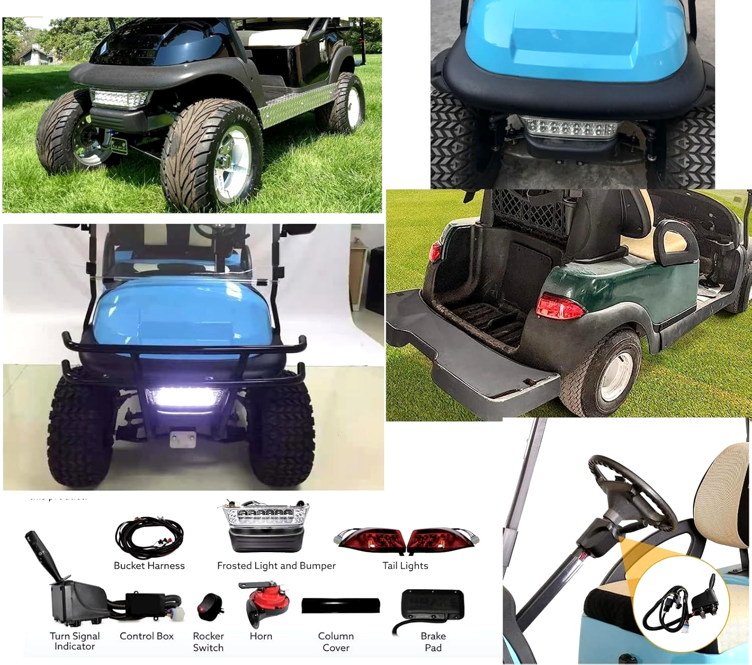 Light Kit Deluxe Golf Cart LED for Club Car Precedent 2004-up, with Horn Brake Light Kit Deluxe Golf Cart LED for Club Car Precedent 2004-up, with Horn Brake