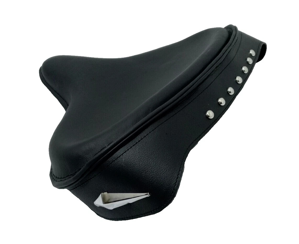 Harley Solo Seat Black Leather Skirt Knucklehead Panhead Shovel TC Bobber |Fit