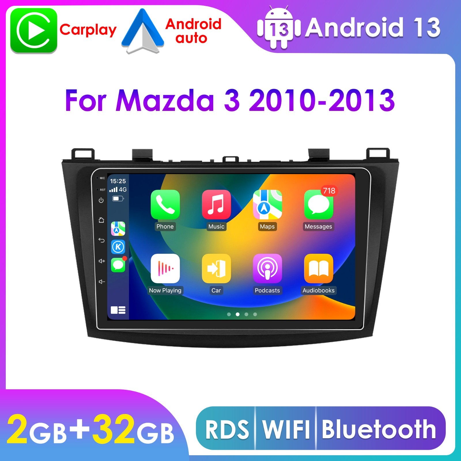For Mazda 3 2010 2011 2012 2013 Android Carplay Car GPS Navi Player Radio Stereo