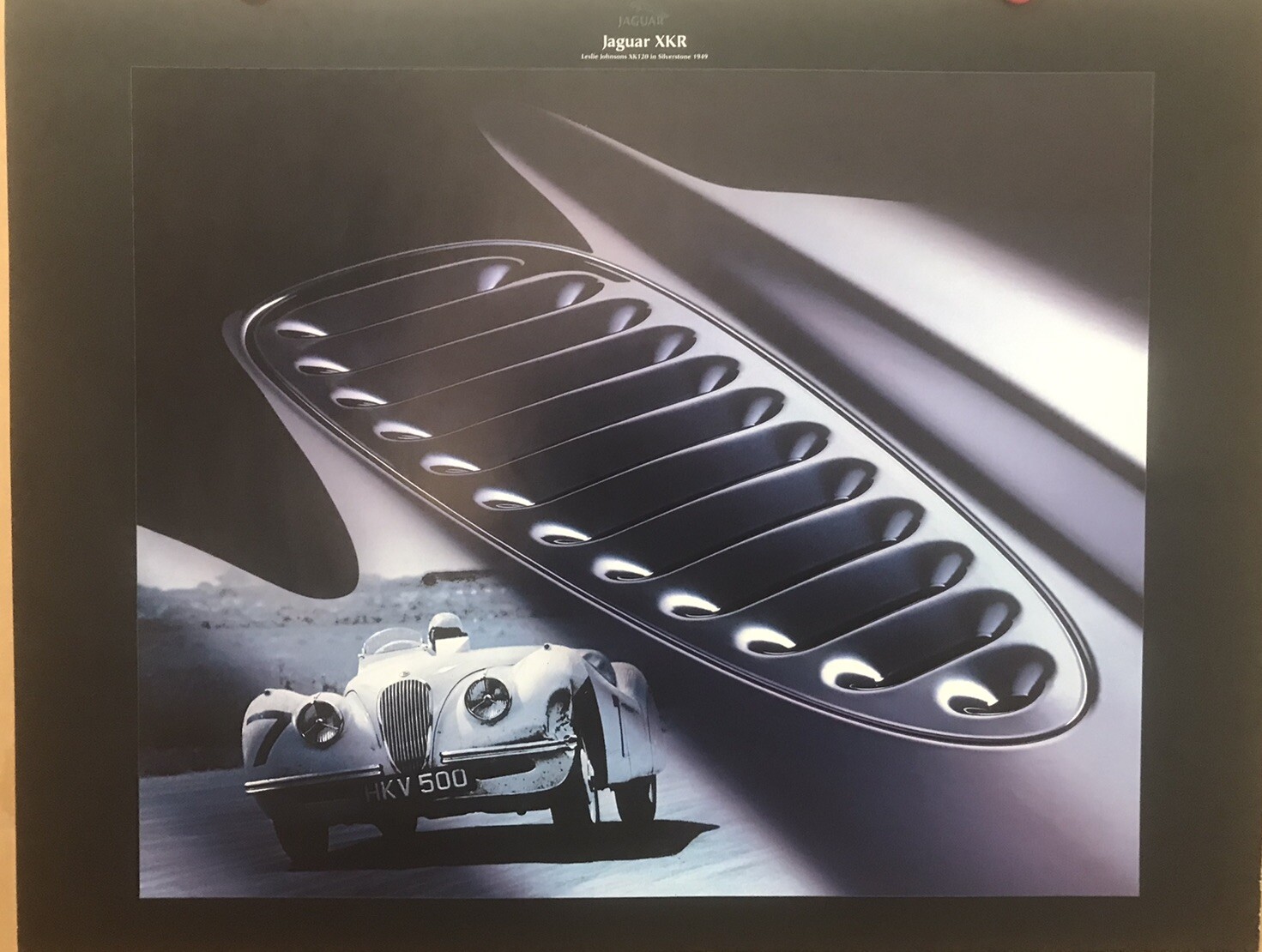 Jaguar XKR Leslie Johnson’s HK 120 In Silverstone 1949 Orig Jaguar Car Poster
