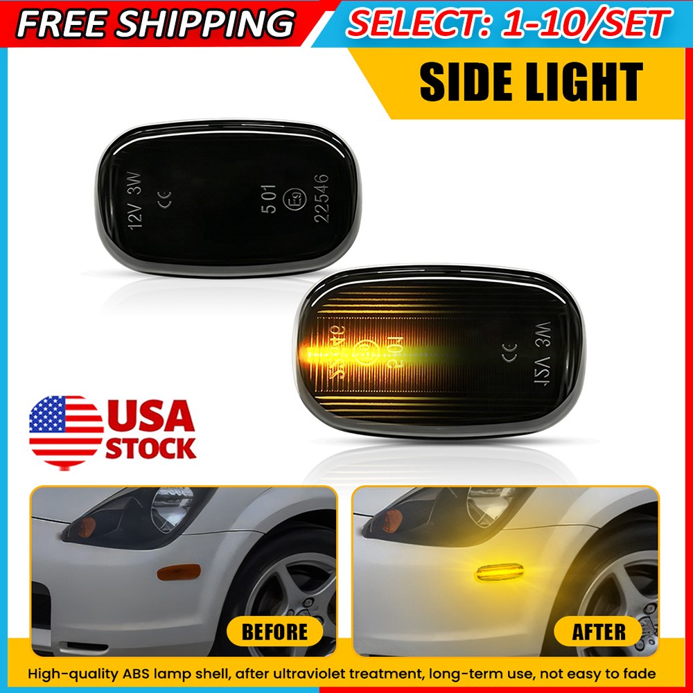2-20x Right Left LED Side Marker Light Smoked Fit Toyota Avensis Verso Carina E