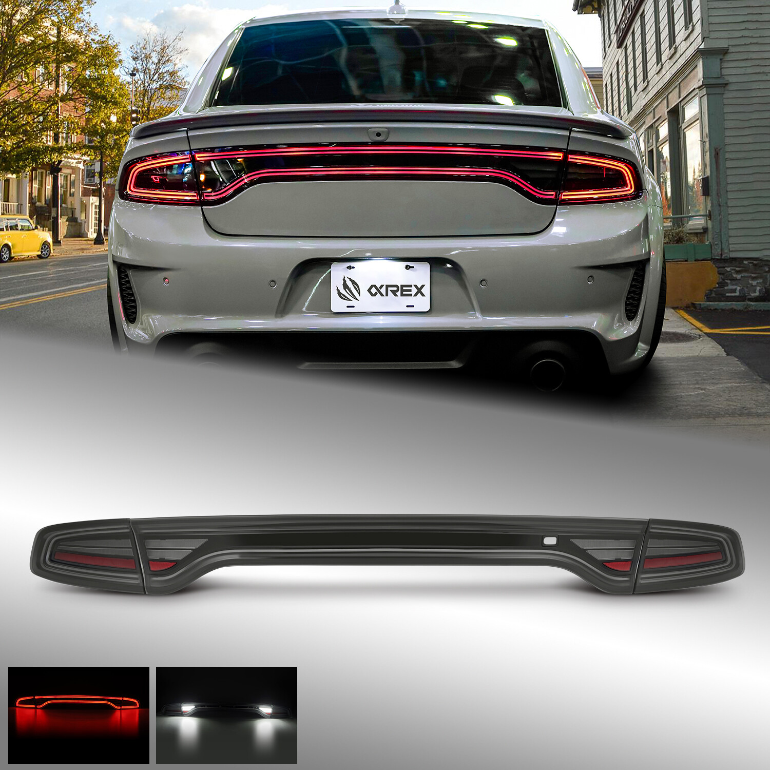Fit 15-23 Dodge Charger MKII NOVA-Series Prismatic LED Tail Lamps Alpha-Black