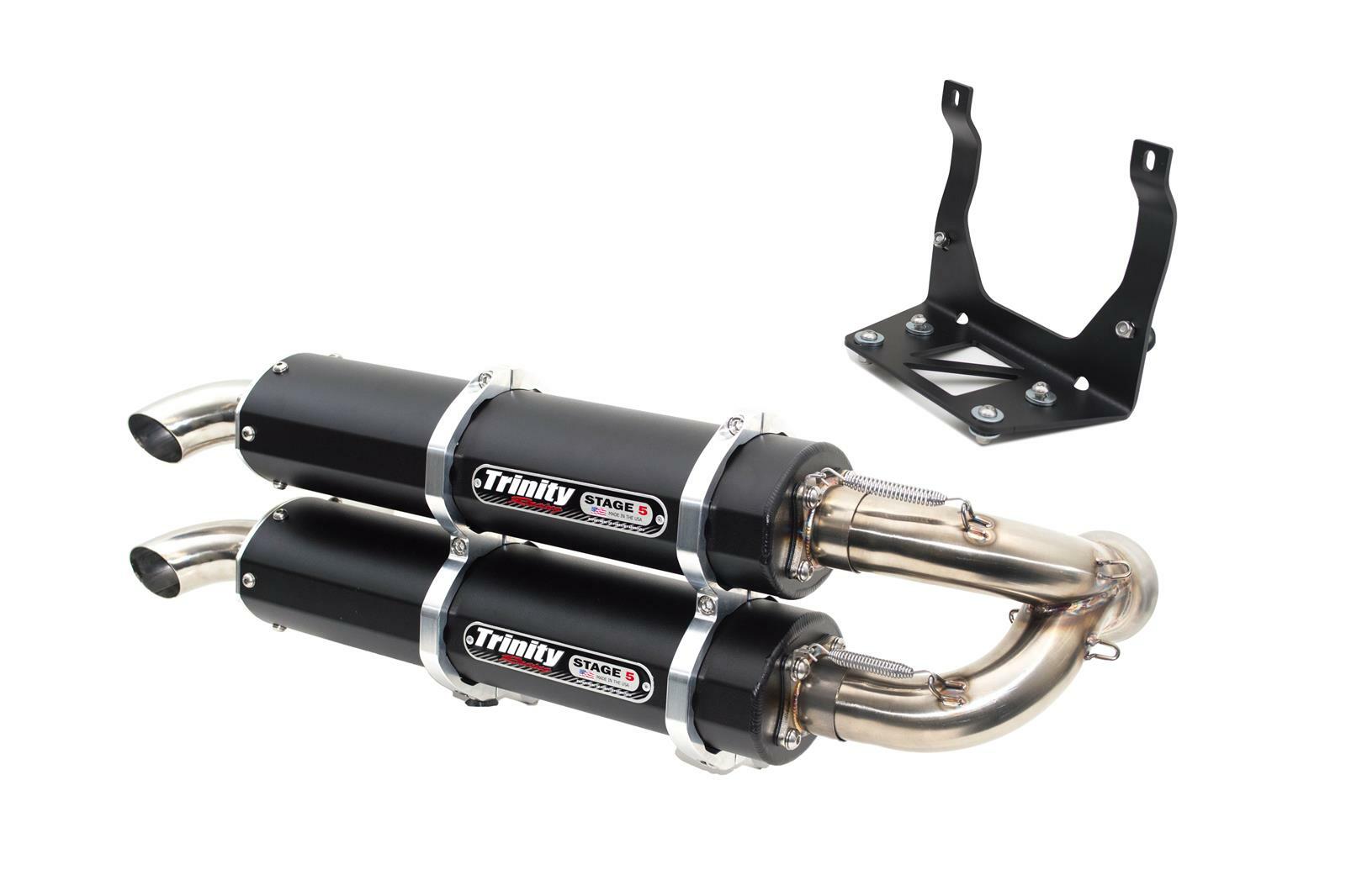 Trinity Racing Stage 5 Exhaust Can-Am X3 Dual Slip On Black TR-4160S-BK