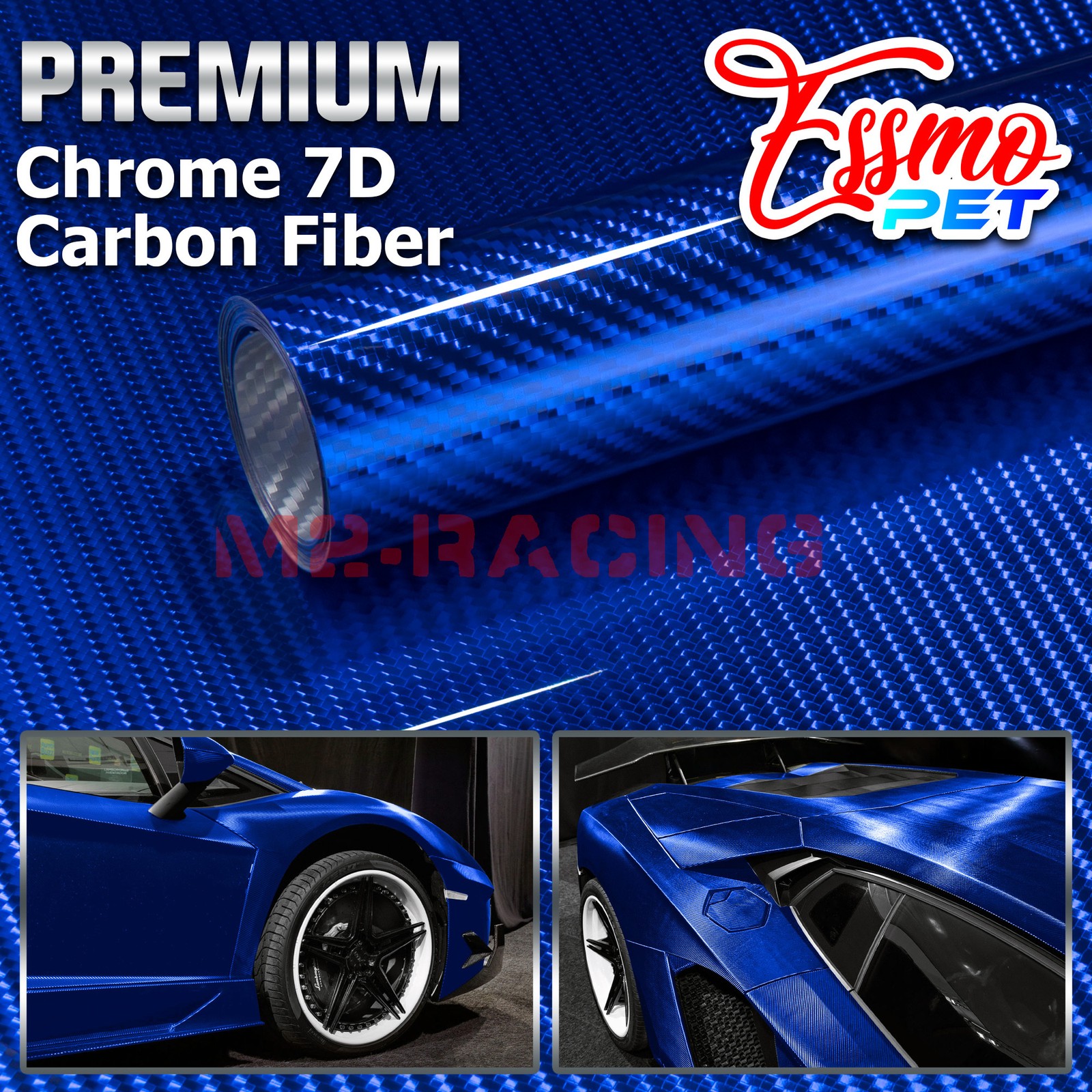 ESSMO PET Chrome 7D Carbon Fiber Vinyl Wrap Film Car Auto Decal Sticker Sheet ESSMO PET Chrome 7D Carbon Fiber Vinyl Wrap Film Car Auto Decal Sticker Sheet