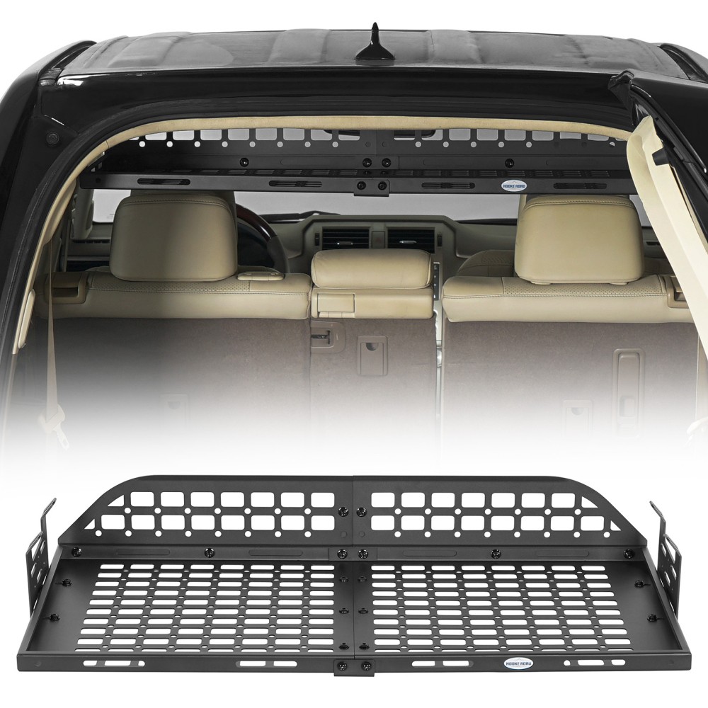TEXTURED BLACK STEEL REAR TRUNK UPPER CARGO RACK W/NET FOR LEXUS GX460 2010-2023
