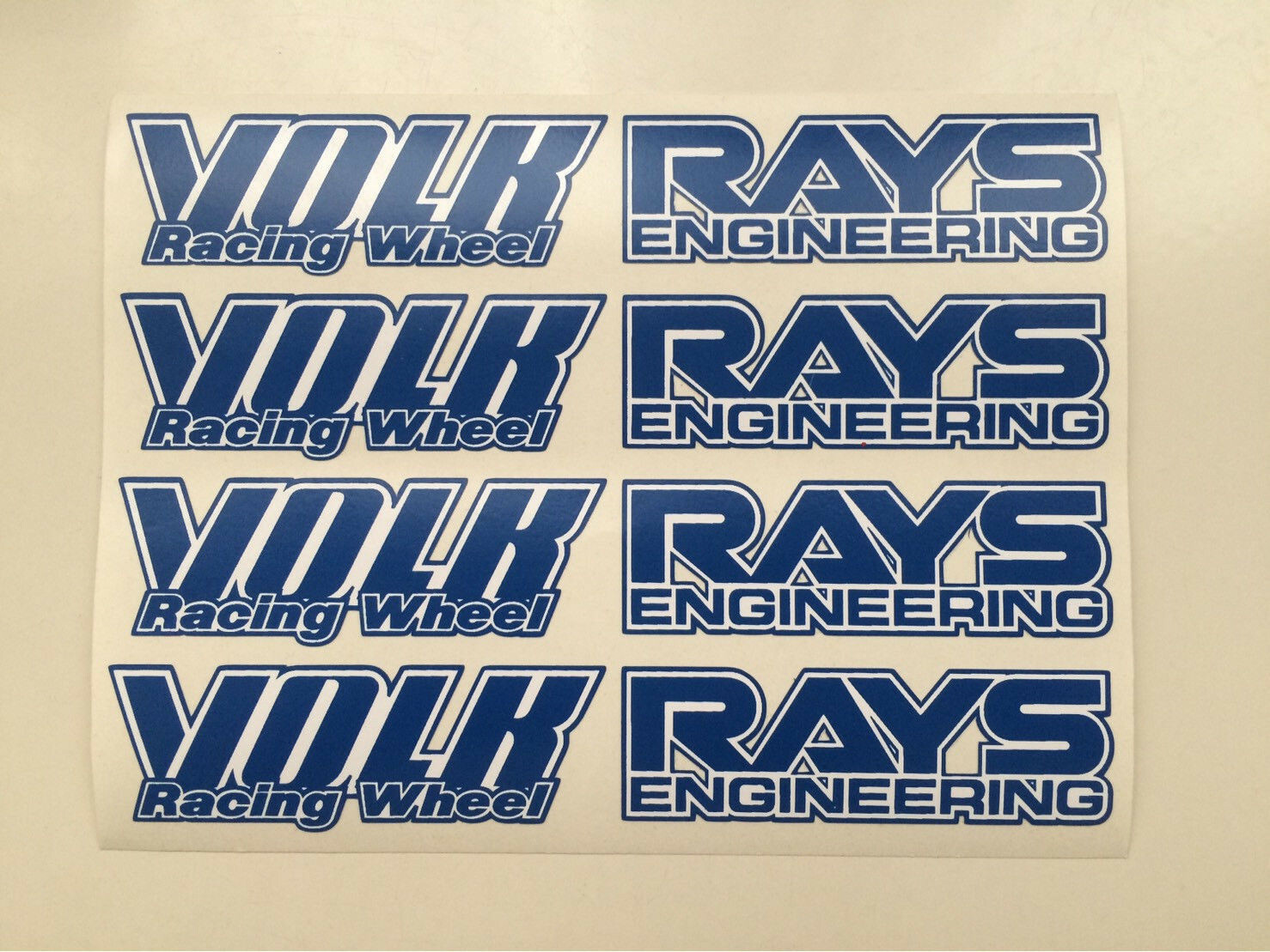 Blue JDM Japan Rays Engineering VOLK Racing TE37 Wheel decals sticker 8pcs