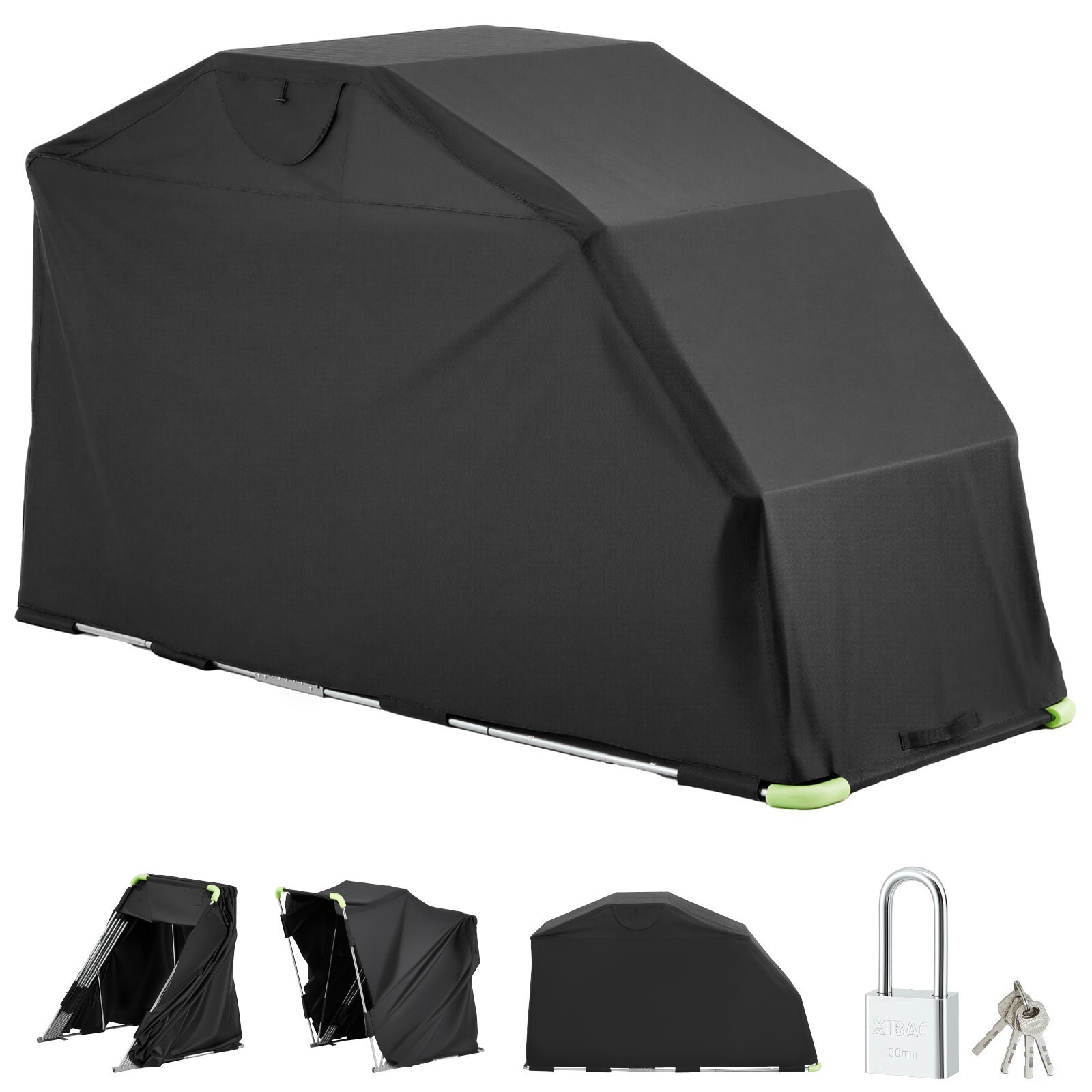 Uimoso Motorcycle Shelter Shed Cover Storage Tent Flip-Up w/ Lock Safe Garage S