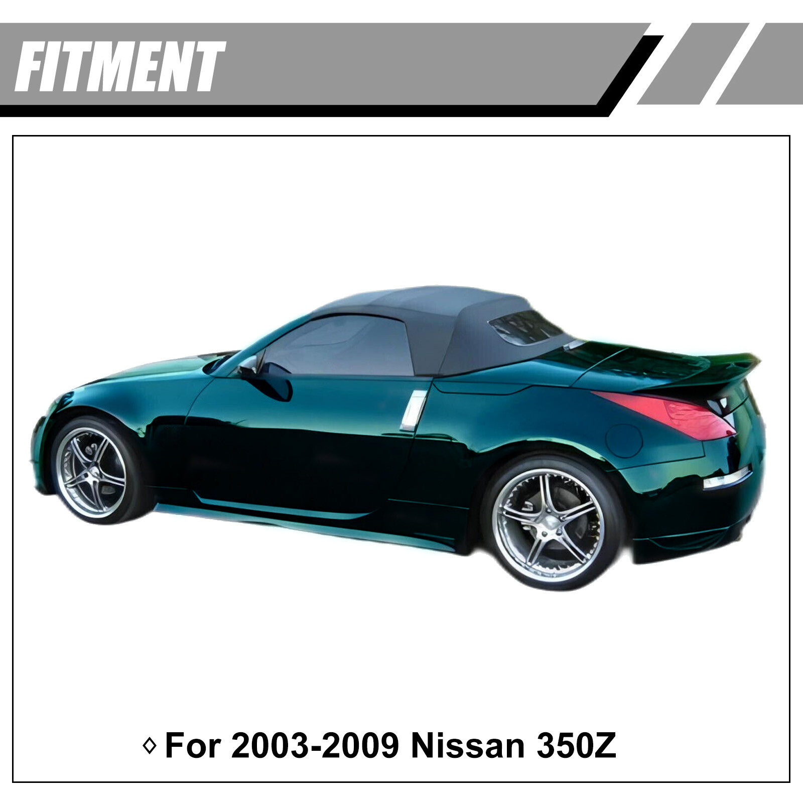 For Nissan 350Z 2003-2009 Black Vinyl Convertible Soft Top w/Heated Glass Window