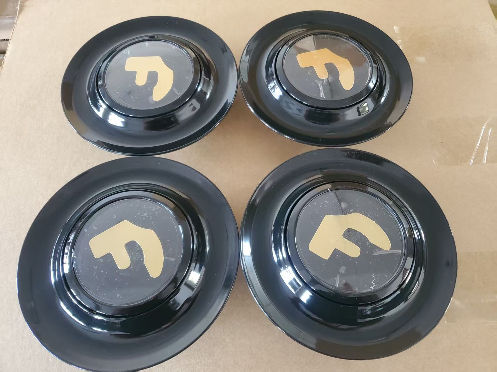 4X black gold floating center cap 7.2-inch XL, suitable for Forgiato wheels