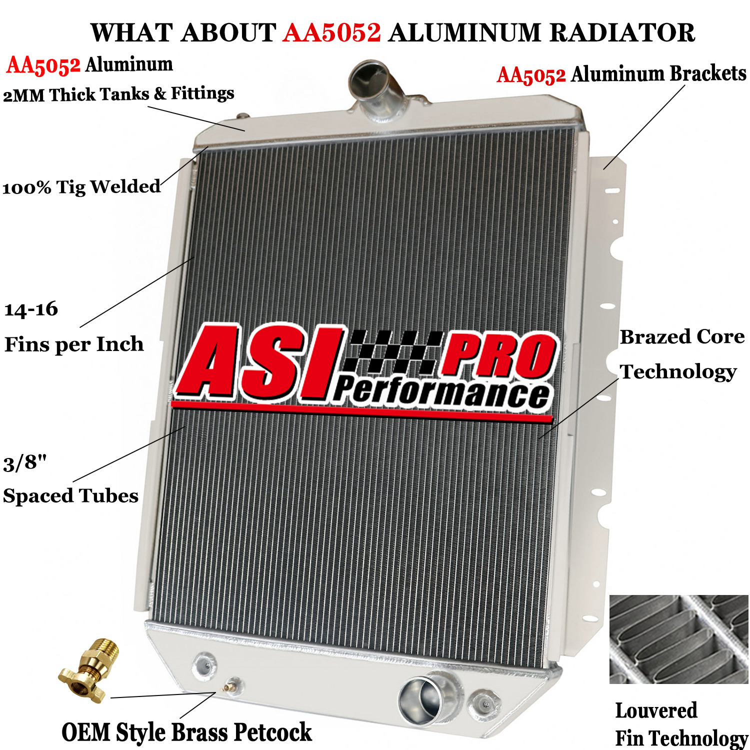 ASI 3 Row Aluminum Radiator For International 2300 3000 3600 3800 4900 US