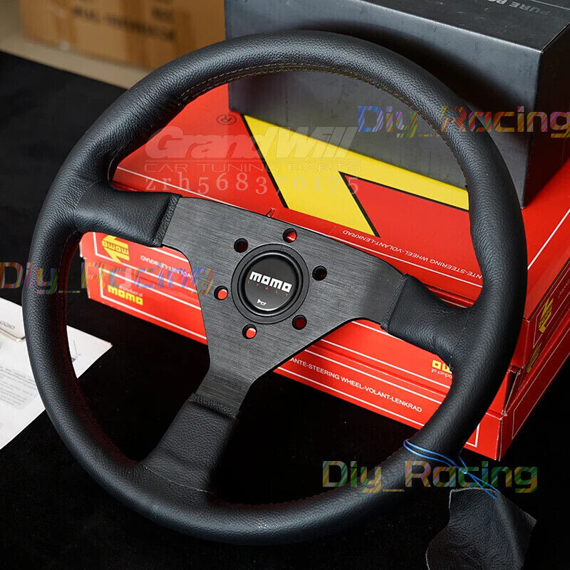 MOMO Motorsport Montecarlo Street Steering Wheel All Black Leather 350mm/14inch
