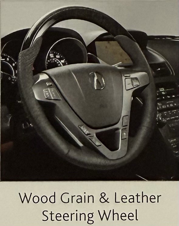 07-13 Acura MDX Factory Accessories Wood Steering Wheel Black Rare OEM JDM YD2