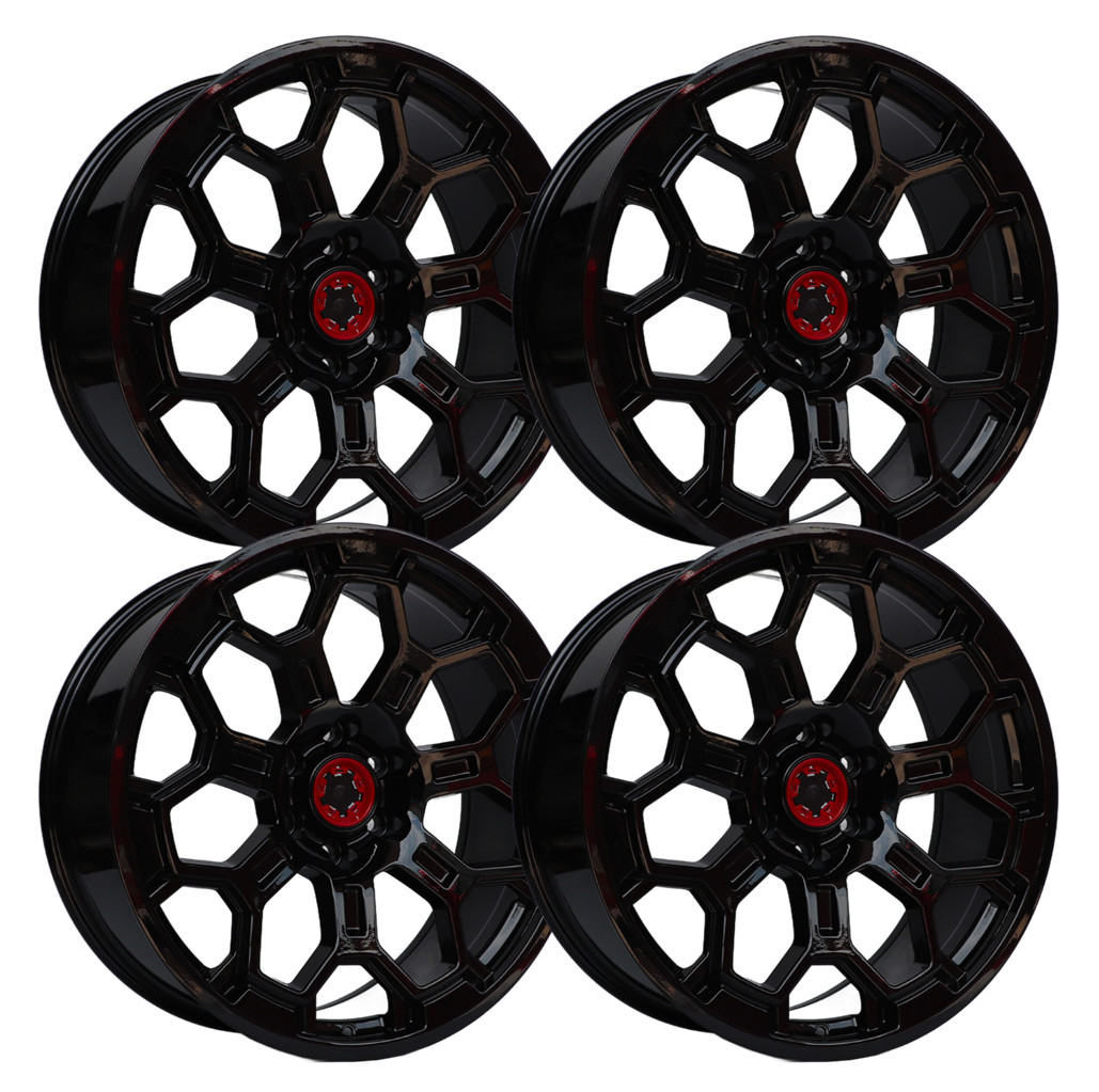 (Set-4) IPW W217 17x7.5 6x5.5/6x139.7 Gloss Black 5mm Wheels Rims 17 Inch