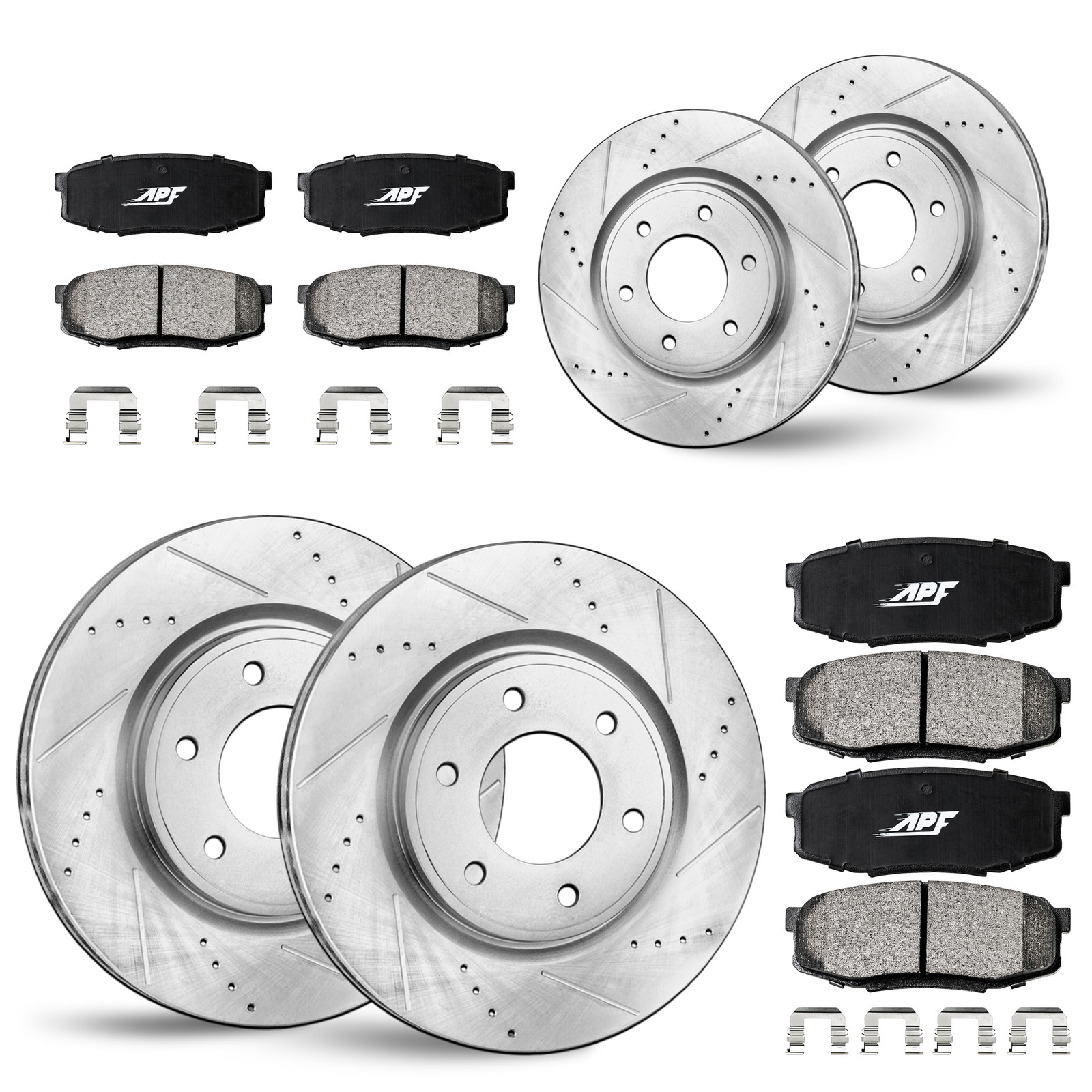 For Toyota 4Runner (10-23), Lexus GX460 (10-22) Full Brake Kit F&R Rotors+Pads