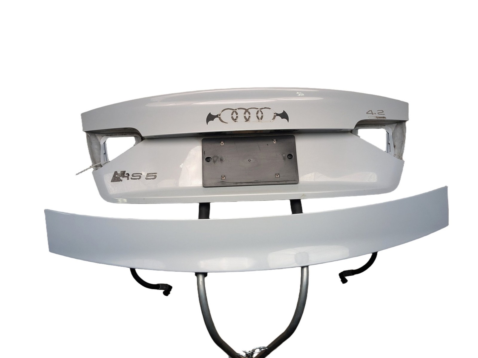 2013-2015 Audi RS5 8T Trunk Lid Shell Panel w/ Bracket & Spoiler Grey M1/Y7F