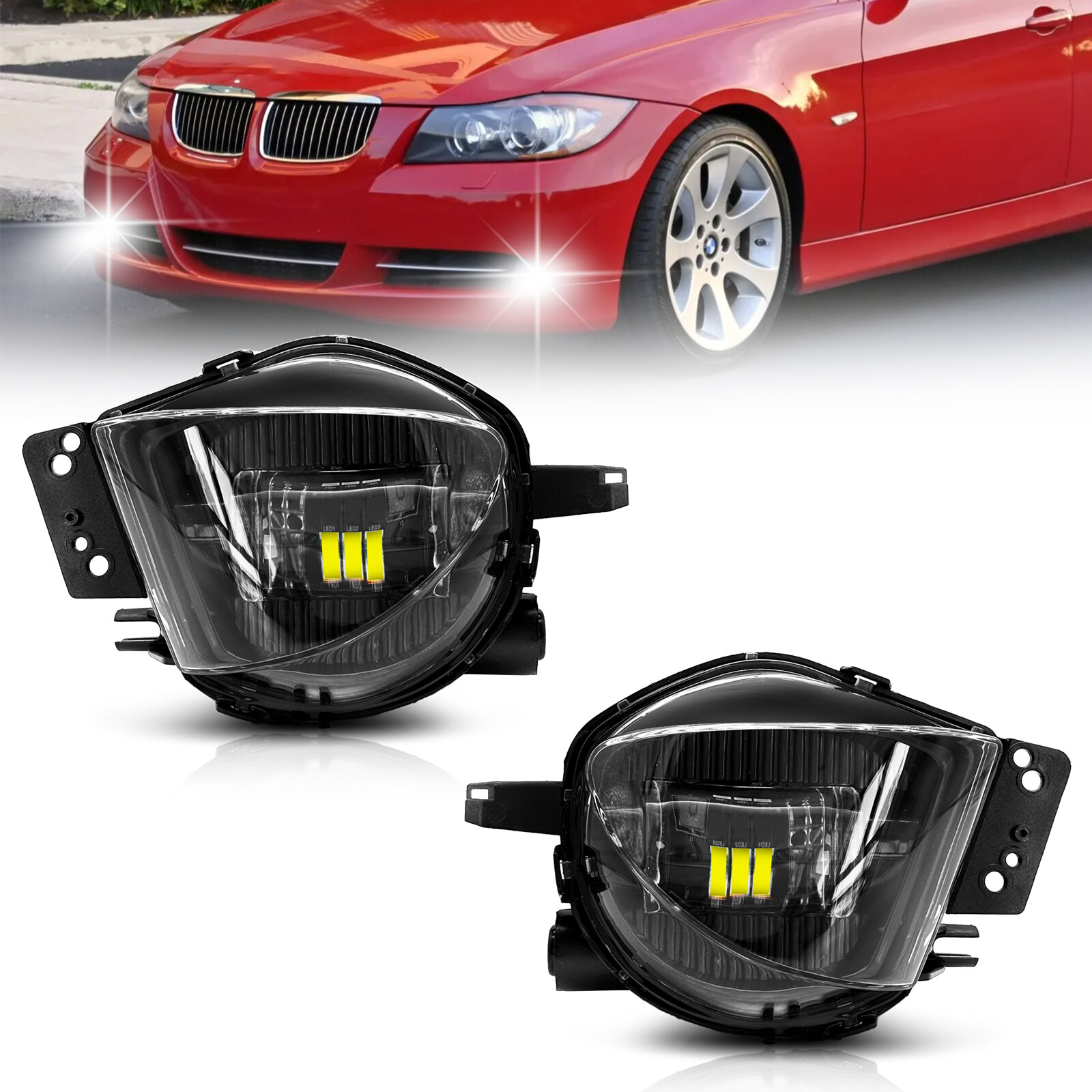 For 2006-2008 BMW E90 323i 325i 328i 330i 335i LED Fog Lights Bumper Lamps For 2006-2008 BMW E90 323i 325i 328i 330i 335i LED Fog Lights Bumper Lamps