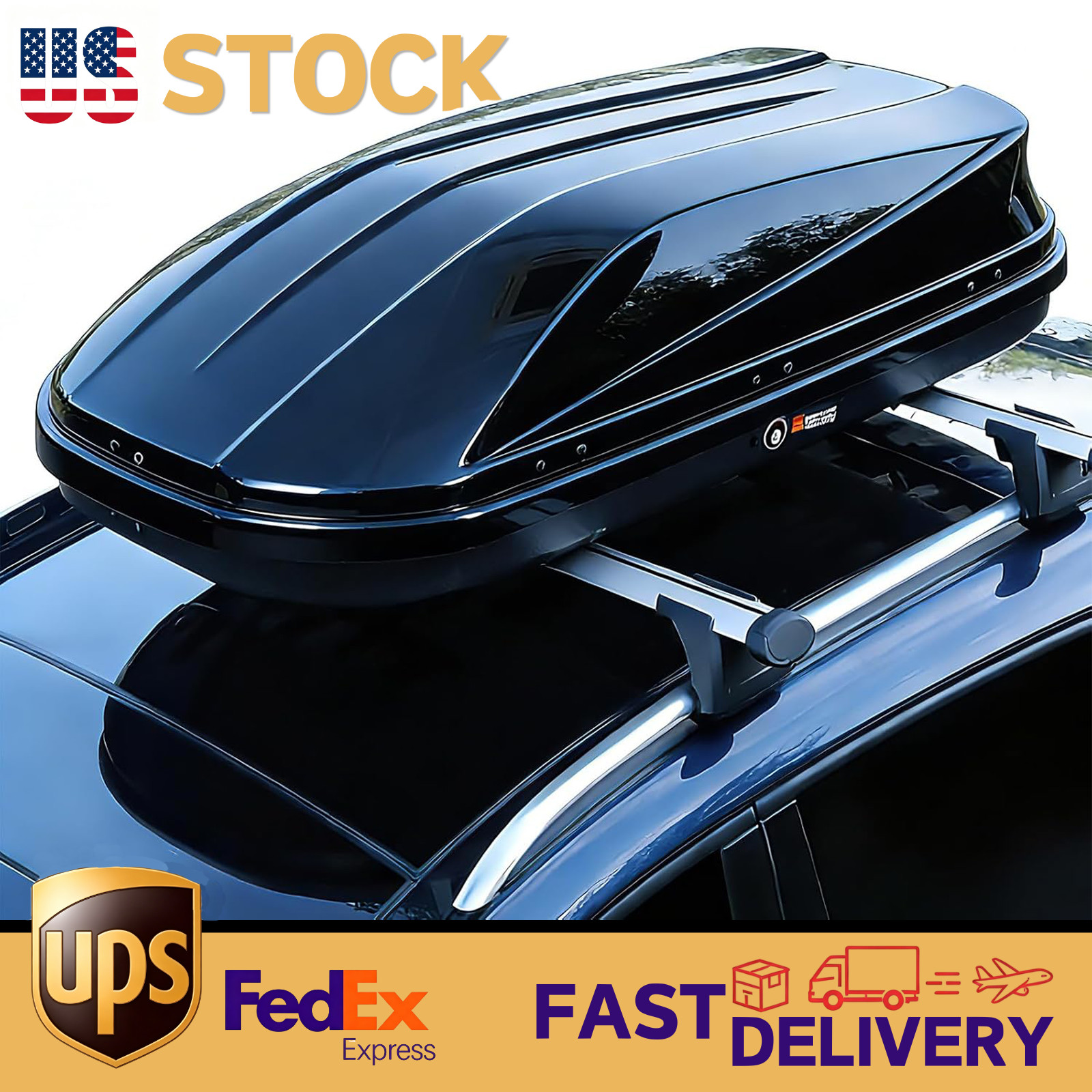 17 Cu.Ft Rooftop Cargo Carrier Hard Shell Heavy Roof Cargo Box W/Dual-Side Open