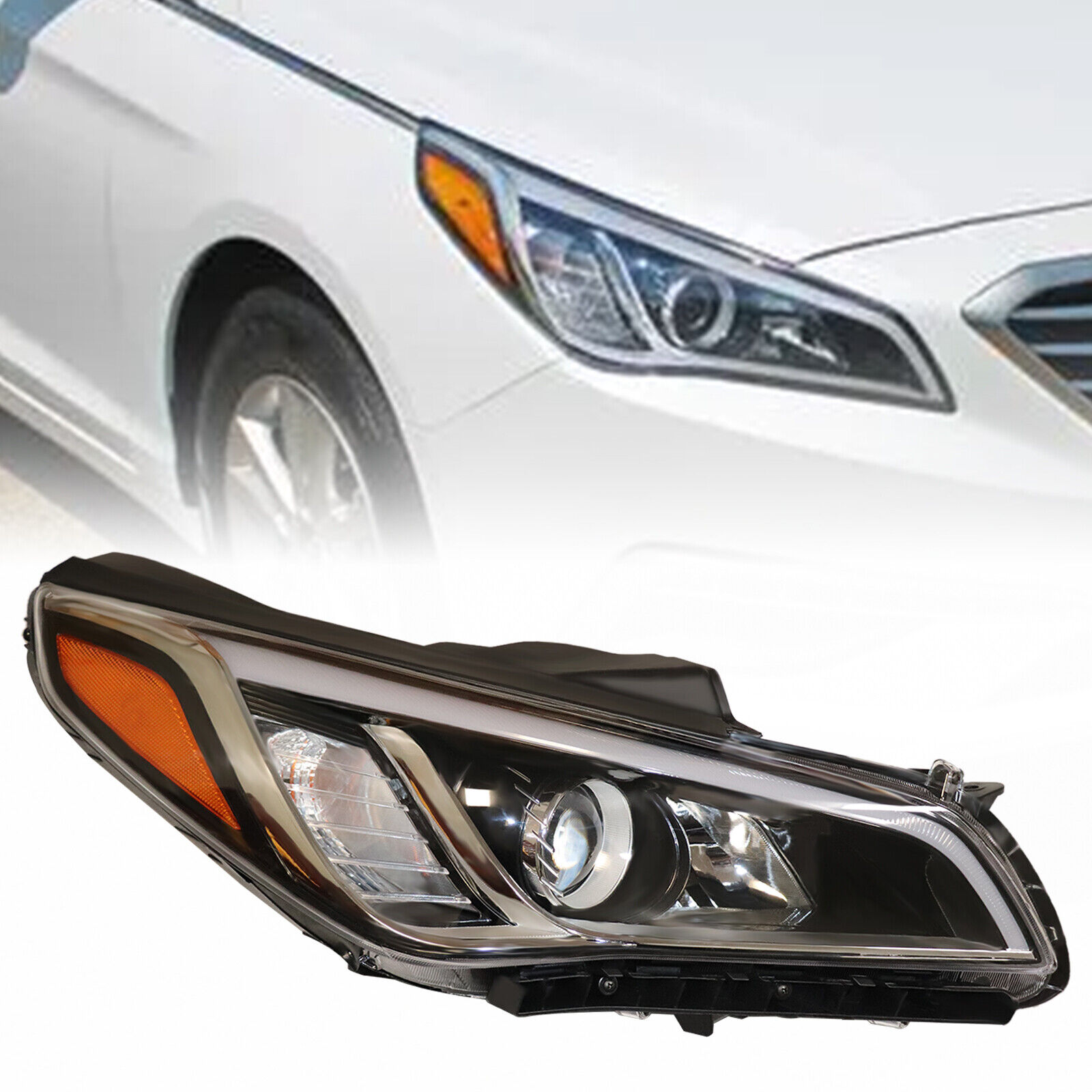For 2015 2016 2017 Hyundai Sonata Right Passenger RH Headlight Headlamp Halogen