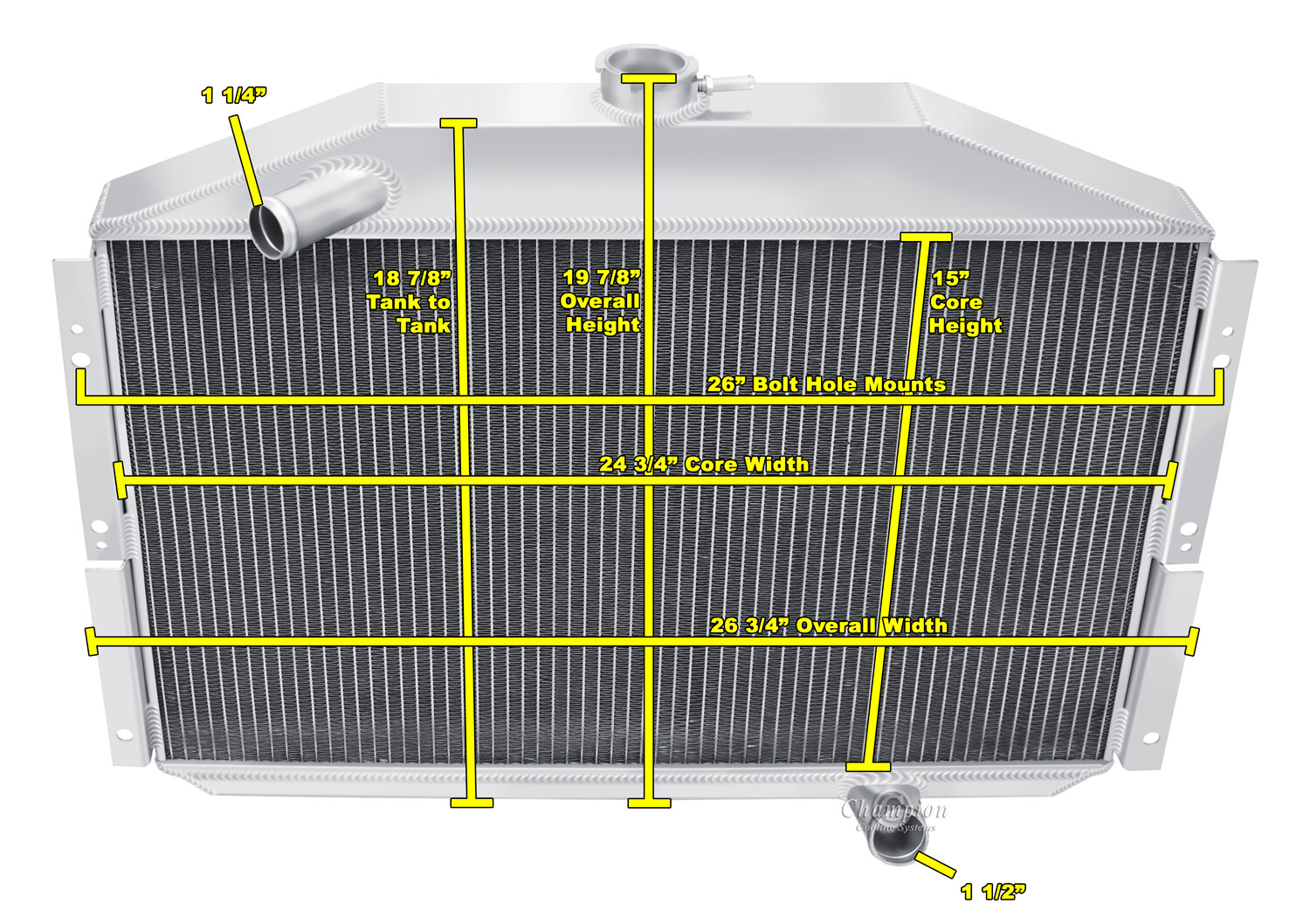3 Row Discount Champion Radiator for 1953 54 1955 Studebaker Commander V8 Engine