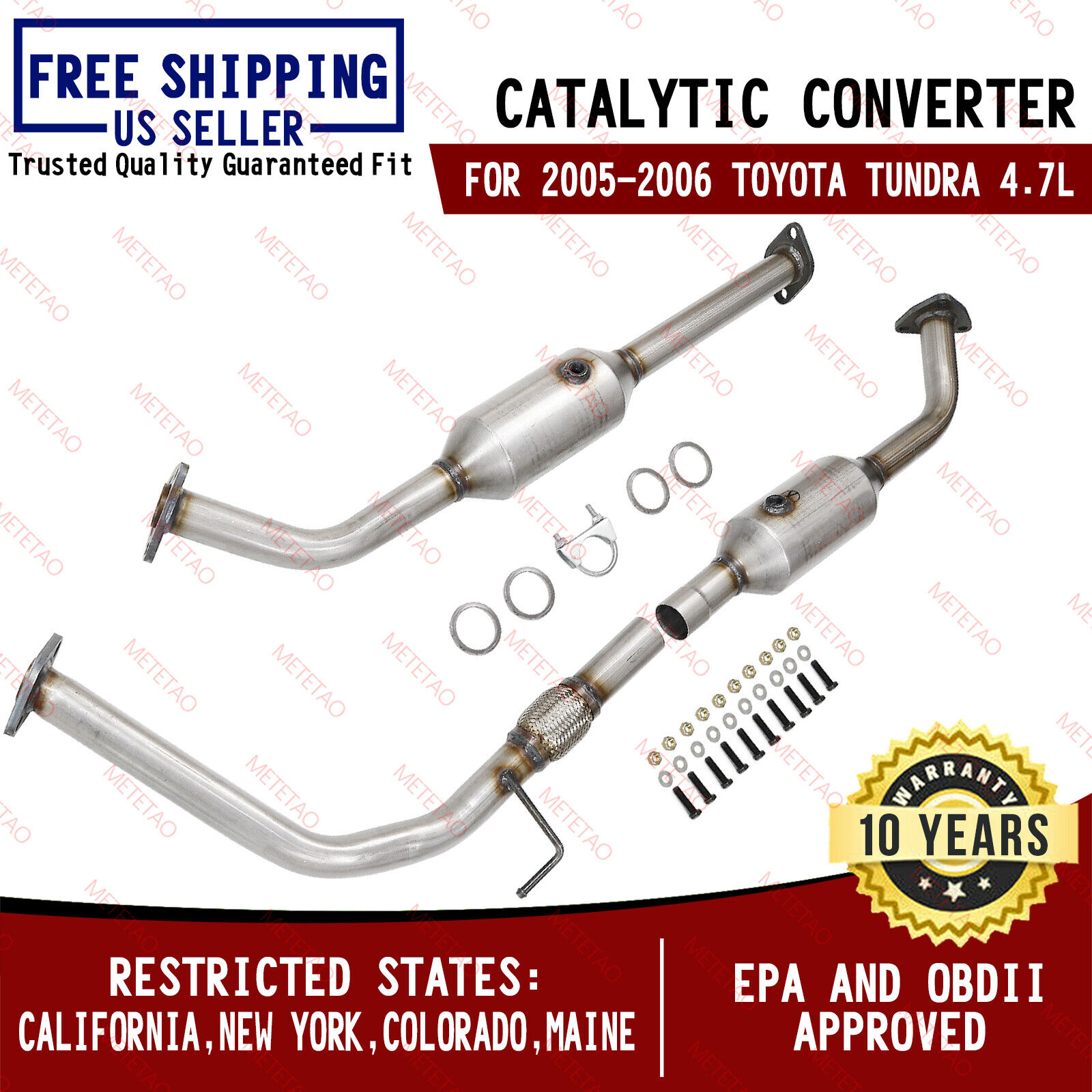 For 2005-2006 Toyota Tundra 4.7L Both Side Catalytic Converters OBDII
