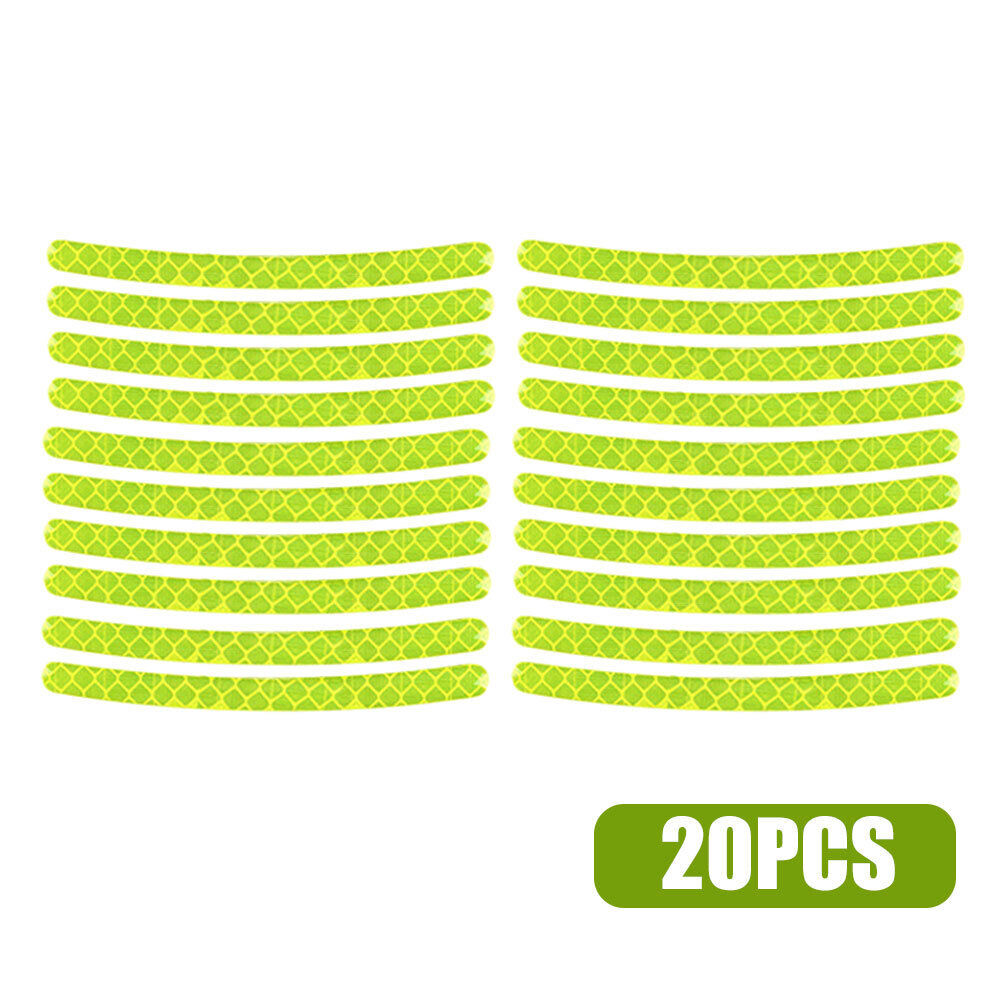 20Pcs Reflective Strip Stickers Wheel Hub Rim Stripe Tape Decal Car Accessories