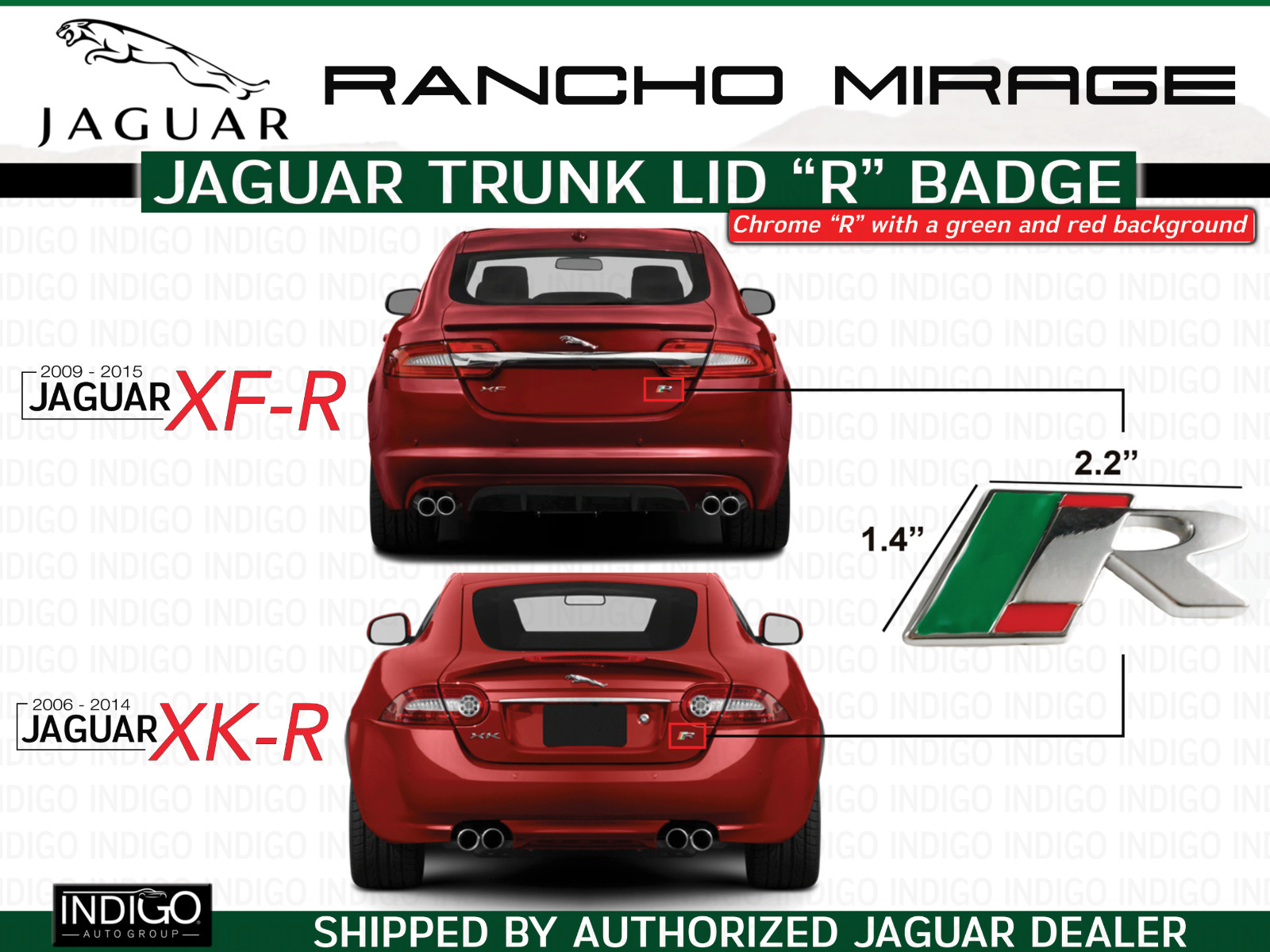 Jaguar Trunk Lid R Badge  XKR '07-'10 XFR 2010-UP C2P14325 NEW OEM