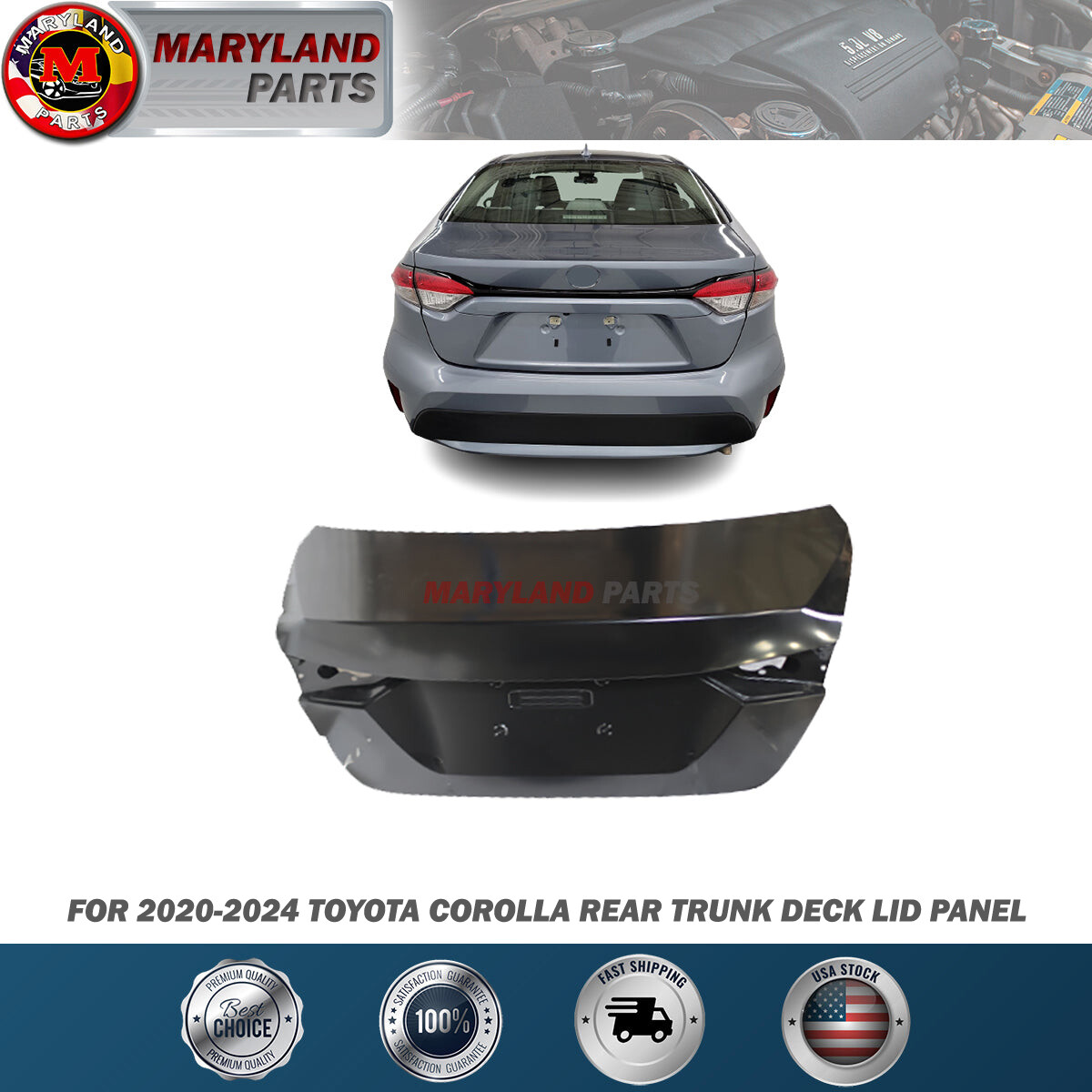 For 2020-2024 Toyota Corolla Rear Trunk Deck Lid Panel For 2020-2024 Toyota Corolla Rear Trunk Deck Lid Panel