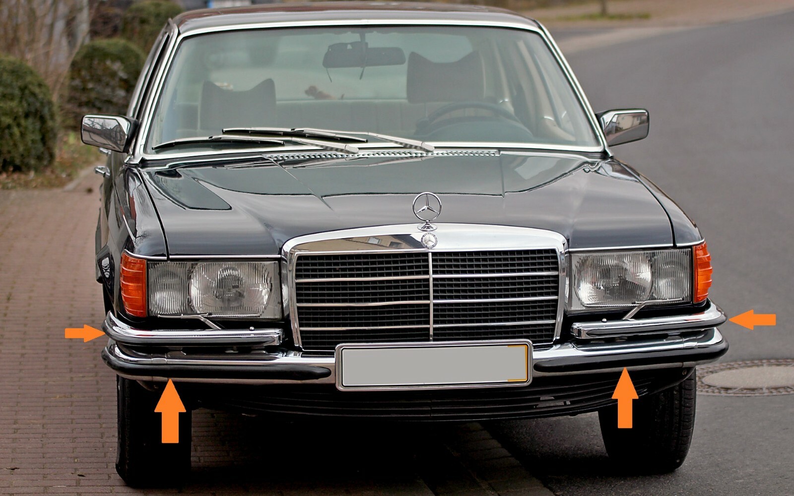 MERCEDES W116 BUMPER RUBBERS SET NEW 280S 280SE 280SEL 350SE 450SEL 100% Rubber