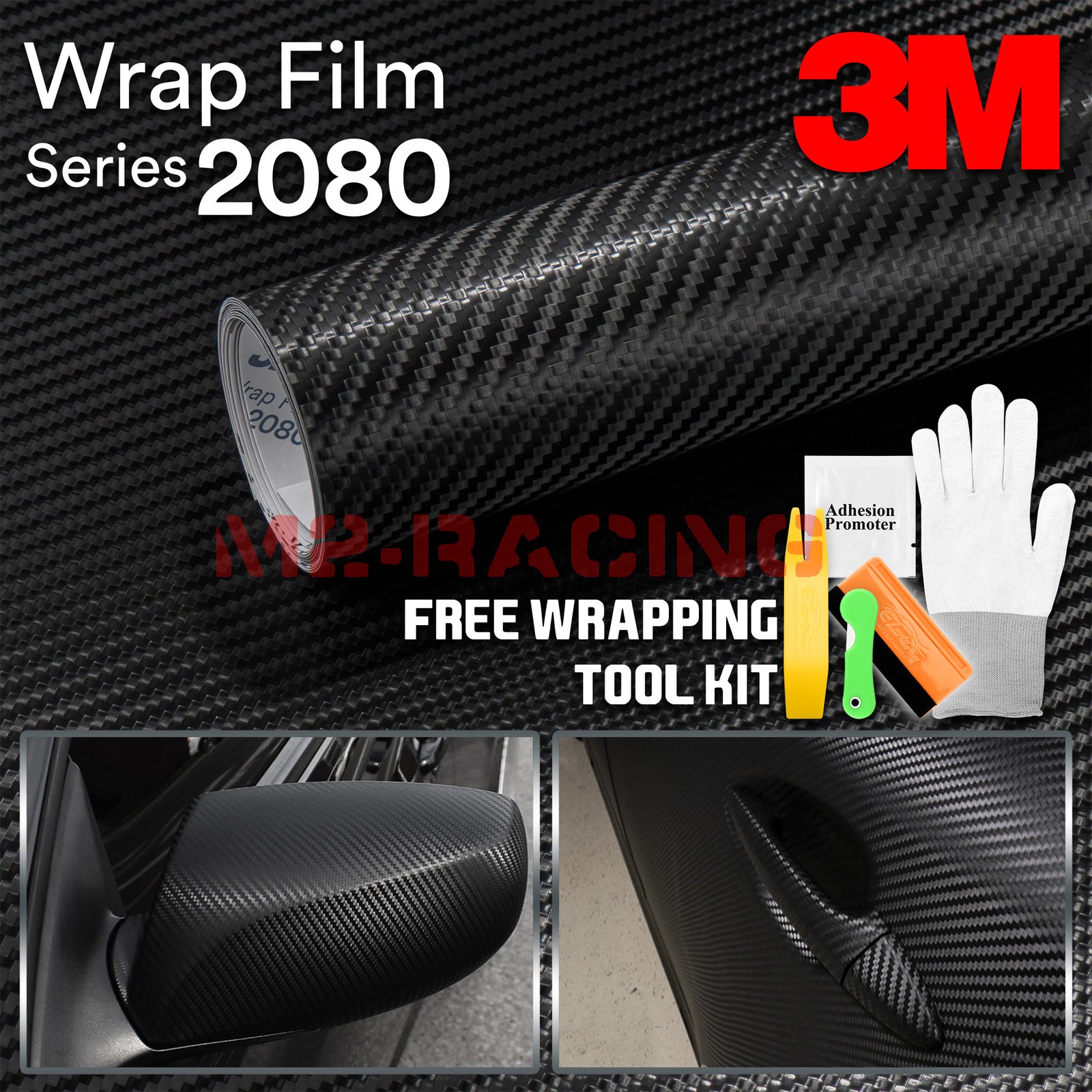 Genuine 3M 2080 Series CFS12 Carbon Fiber Black Vinyl Wrap Vehicle Film Decal