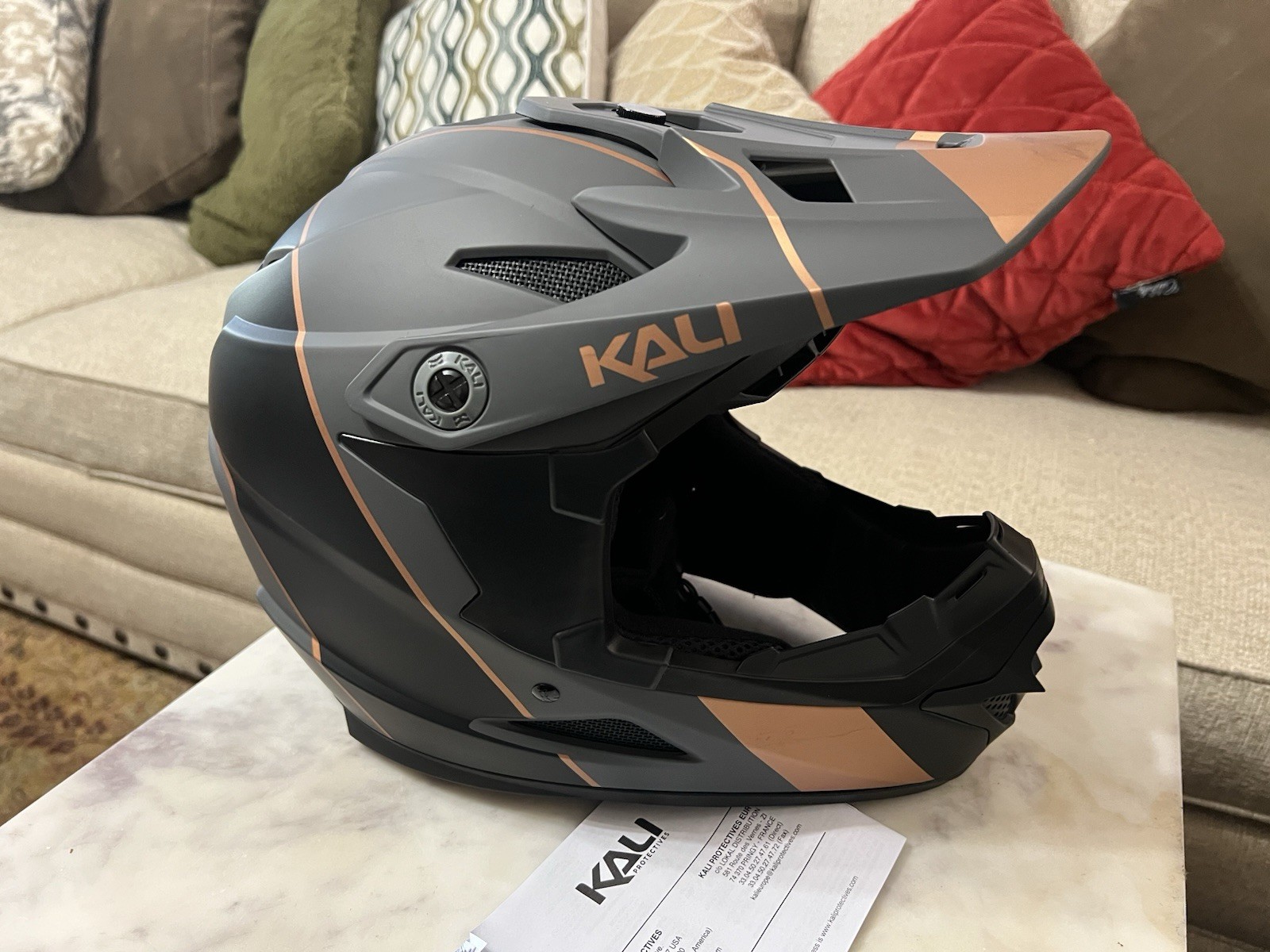 bicycle  Kali Zoka Full Face Helmet - Stripe Matt Black-Bronze Size Xl