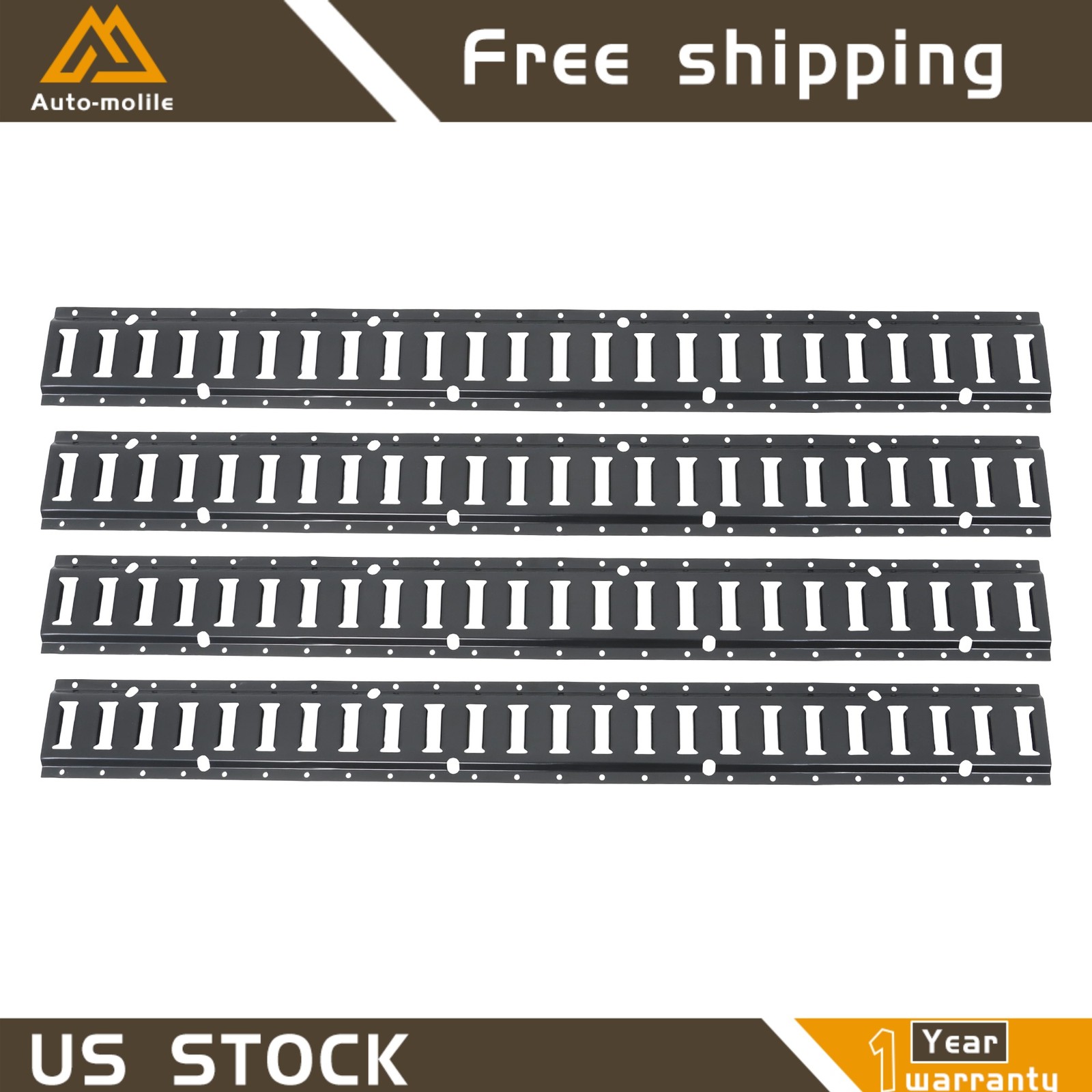 Flexible Multi Purpose For Trailer Trucks Vans 4 Pack 4\' E Track Tie Down Rail