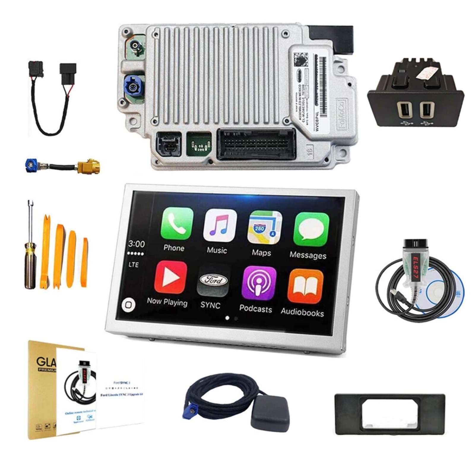 fitsSYNC 2 to SYNC 3 Upgrade Kit 3.4 Fit for Ford Sync3 APIM Module Carplay
