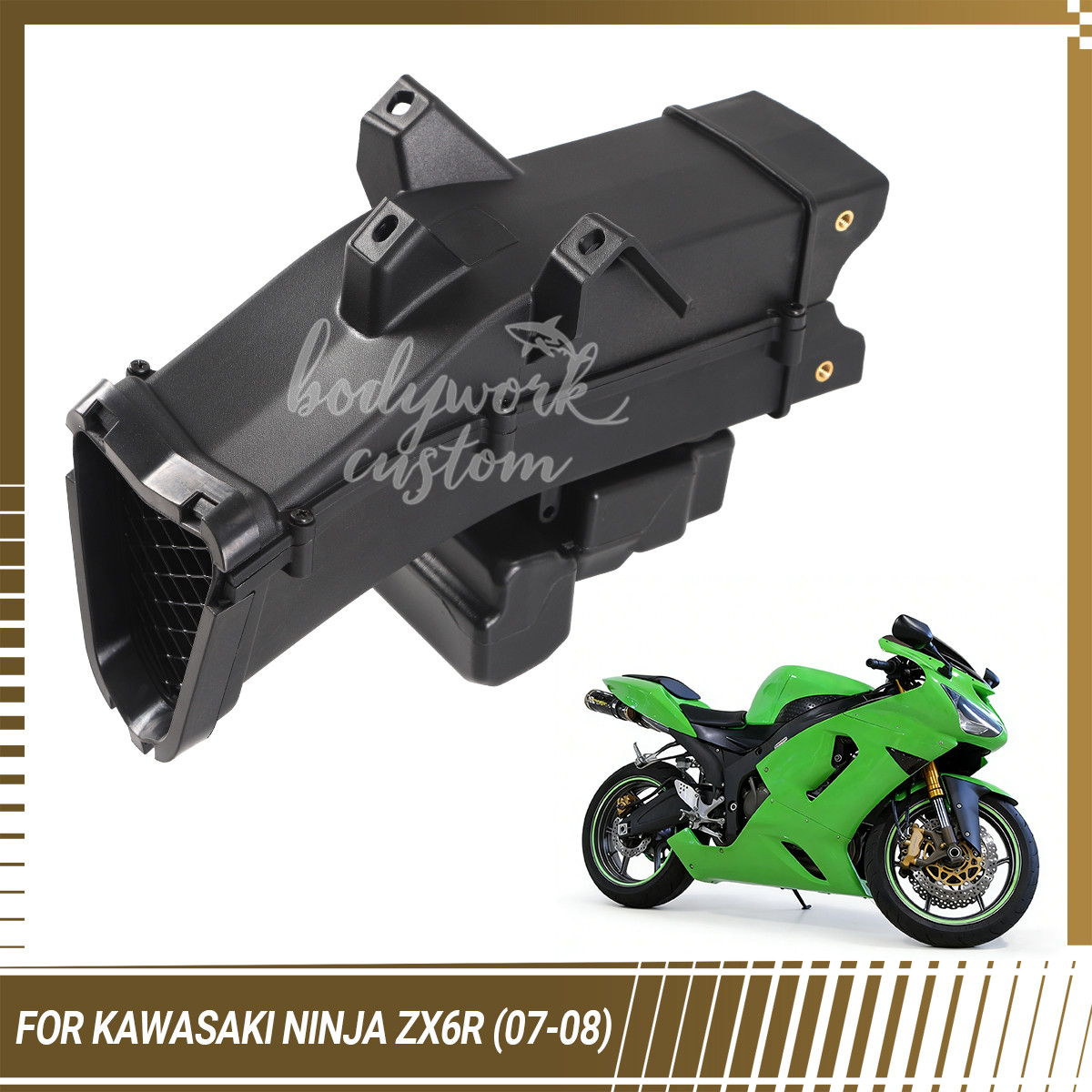 Fit For Kawasaki ZX6R ZX 6R 636 2007 2008 Air Intake Tube Duct Ram Cover Fairing