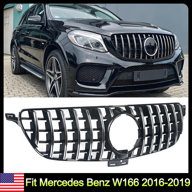 Chorme GT Grill Front Grille For 2016-19 Mercedes-Benz W166 GLE350 GLE400 GLE550