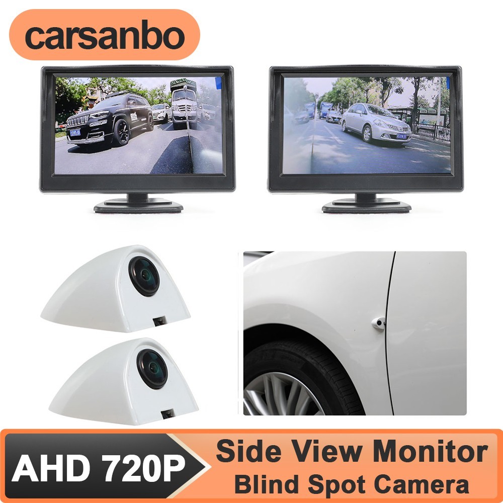 L+R Monitors + Side View Mirror Camera Night Vision Wide Angle White US Shipping