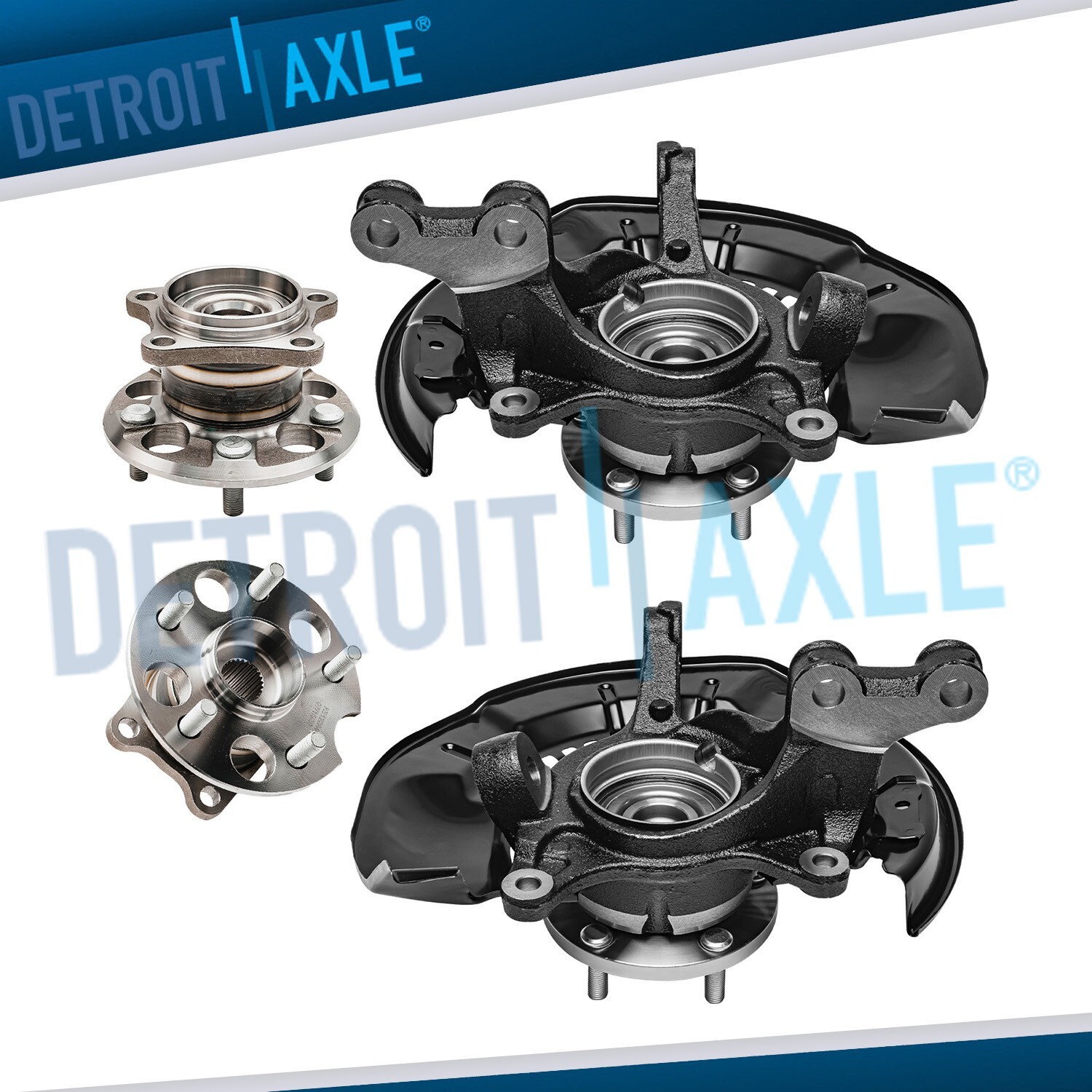 AWD Front Steering Knuckles Rear Hub Bearings for 2008 - 2013 Toyota Highlander