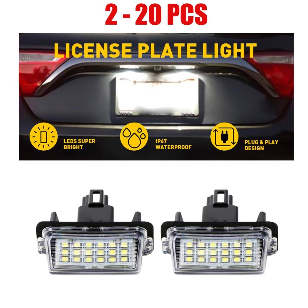 2-20x Fit Toyota Avalon Camry Highlander Yaris Bright License Plate Light 18LED