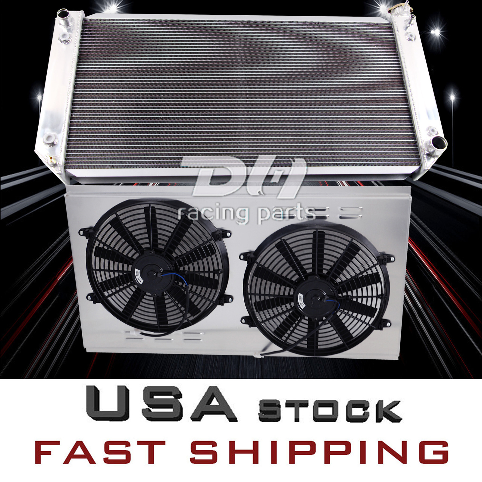 For 1988-2000 CHEVY C/K 1500 2500 3500 TRUCK 4 ROW ALUMINUM RADIATOR+SHROUD+FAN