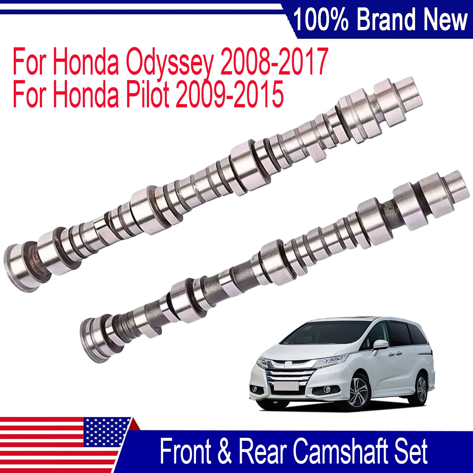 Front & Rear Camshaft Set For 2008-17 Honda Odyssey 2009-15 Pilot 14100-RGW-A02