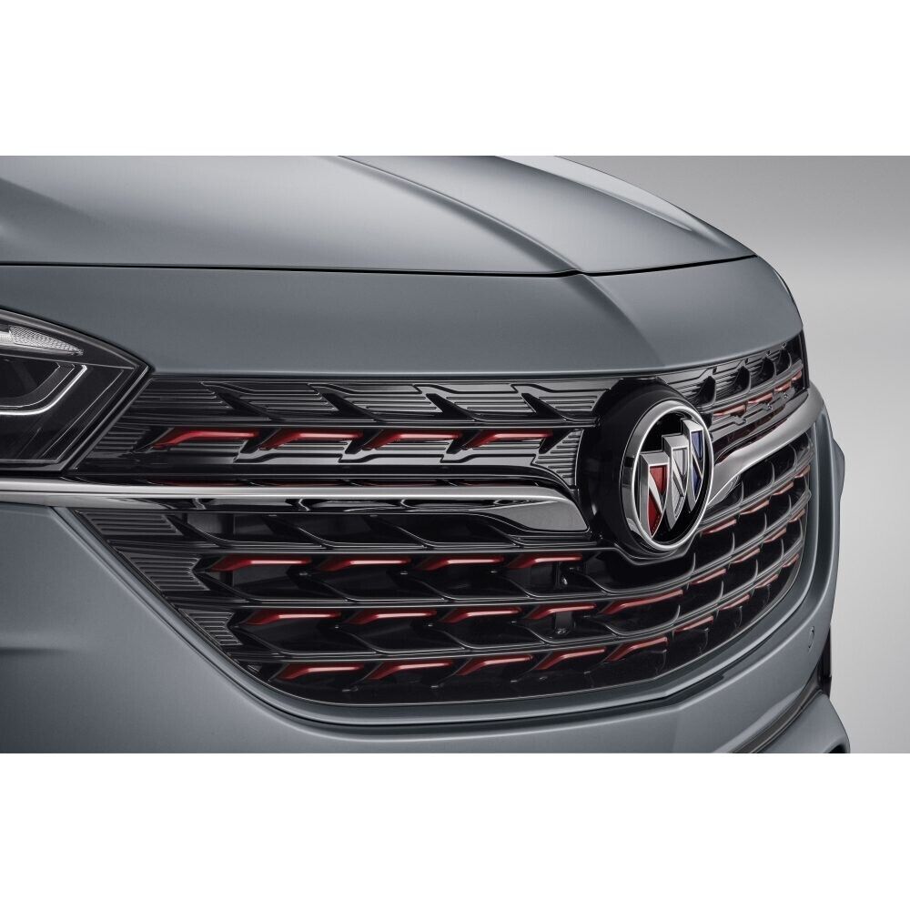 Buick Encore GX New OEM Front Grille Satin Steel Metallic w/ Red Insert 42737505